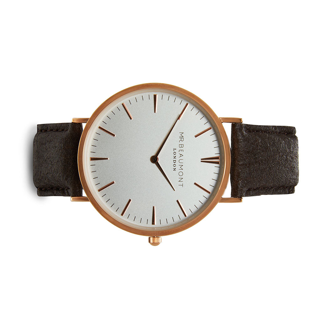 Mr Beaumont Vegan White Dial/Brown