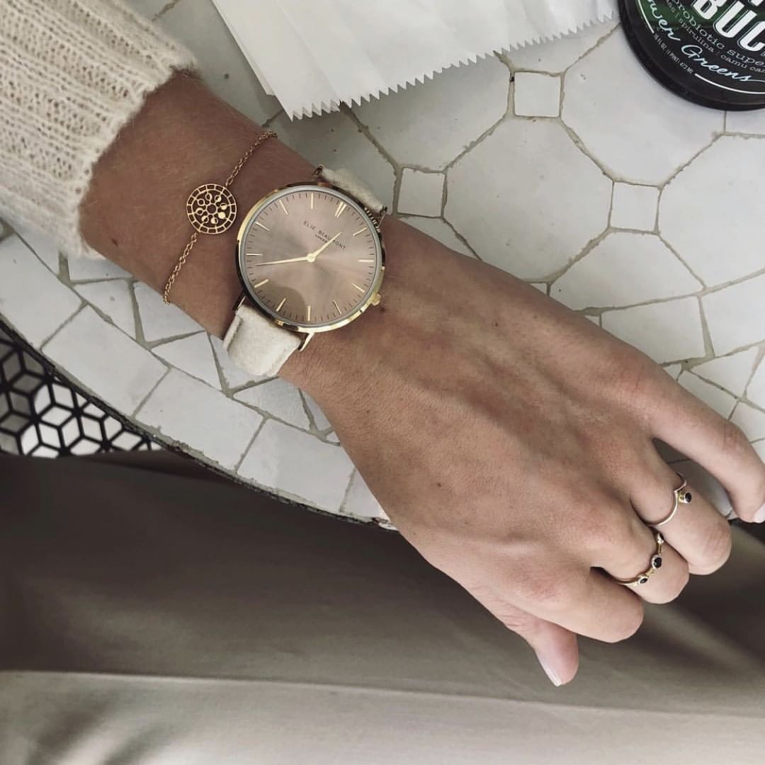 Vegan Oxford Large Coffee Dial/Cream