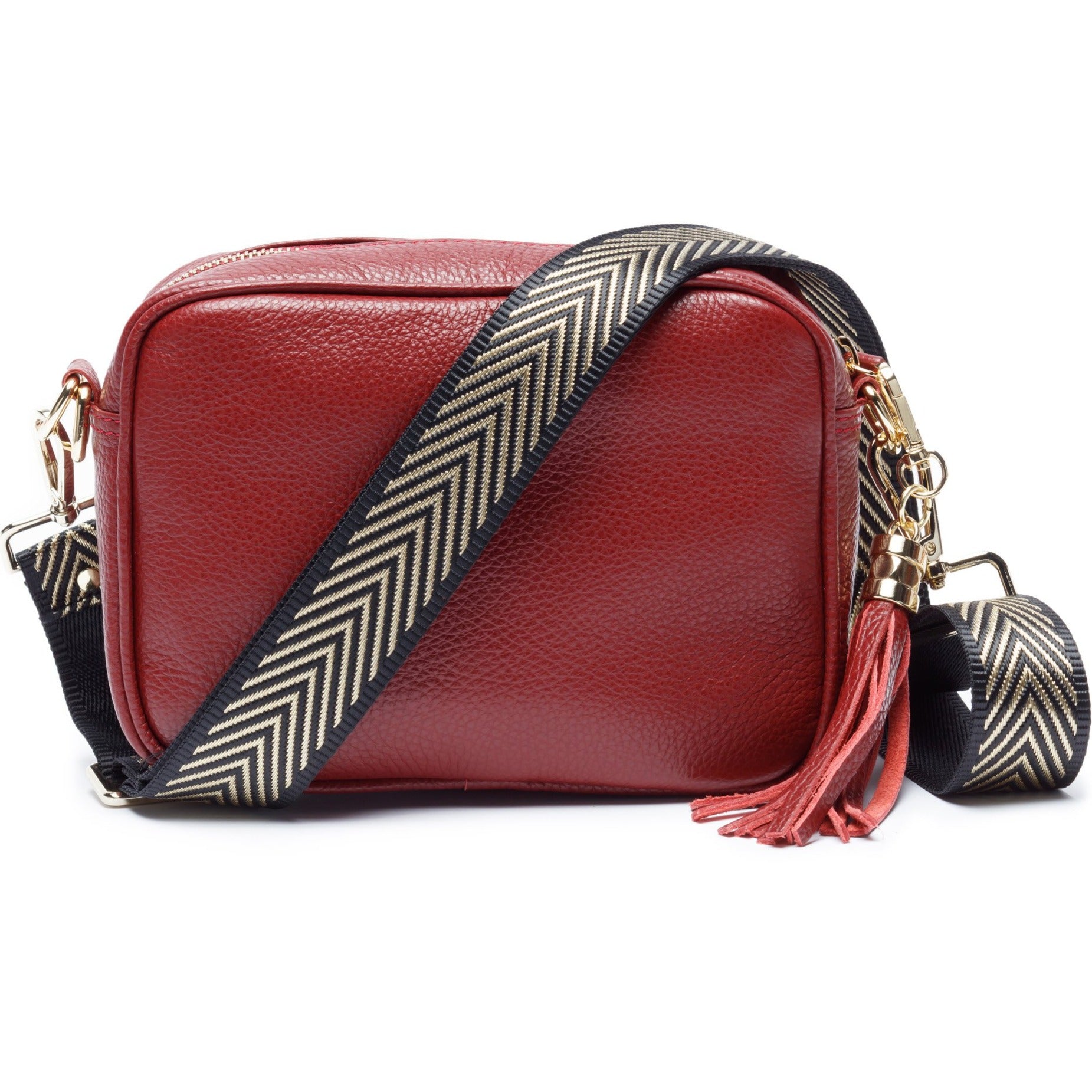 Crossbody Wine (Gold Chevron strap)