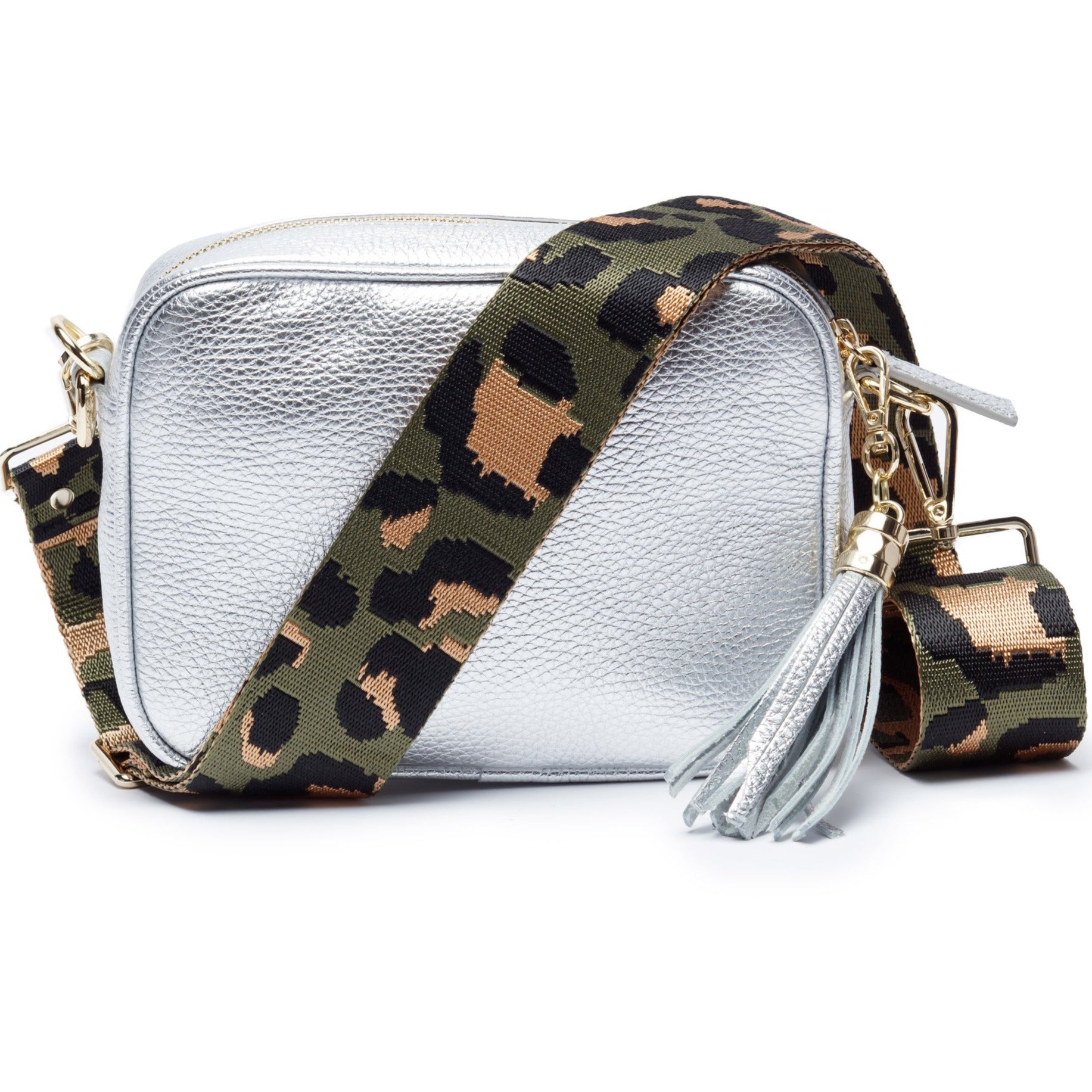 Crossbody Silver (Olive Leopard Strap)