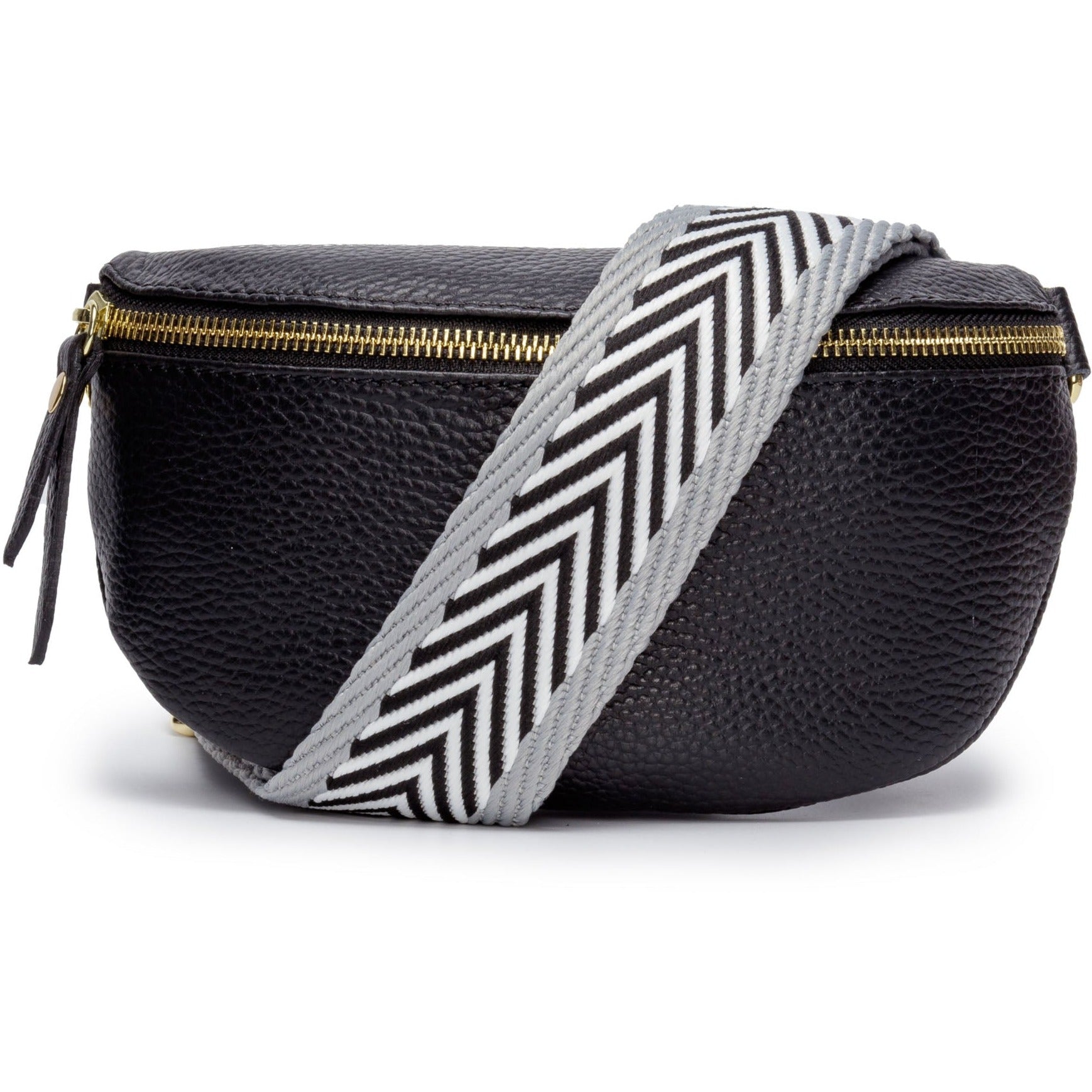 Sling Bag - Black with Grey Chevron Strap