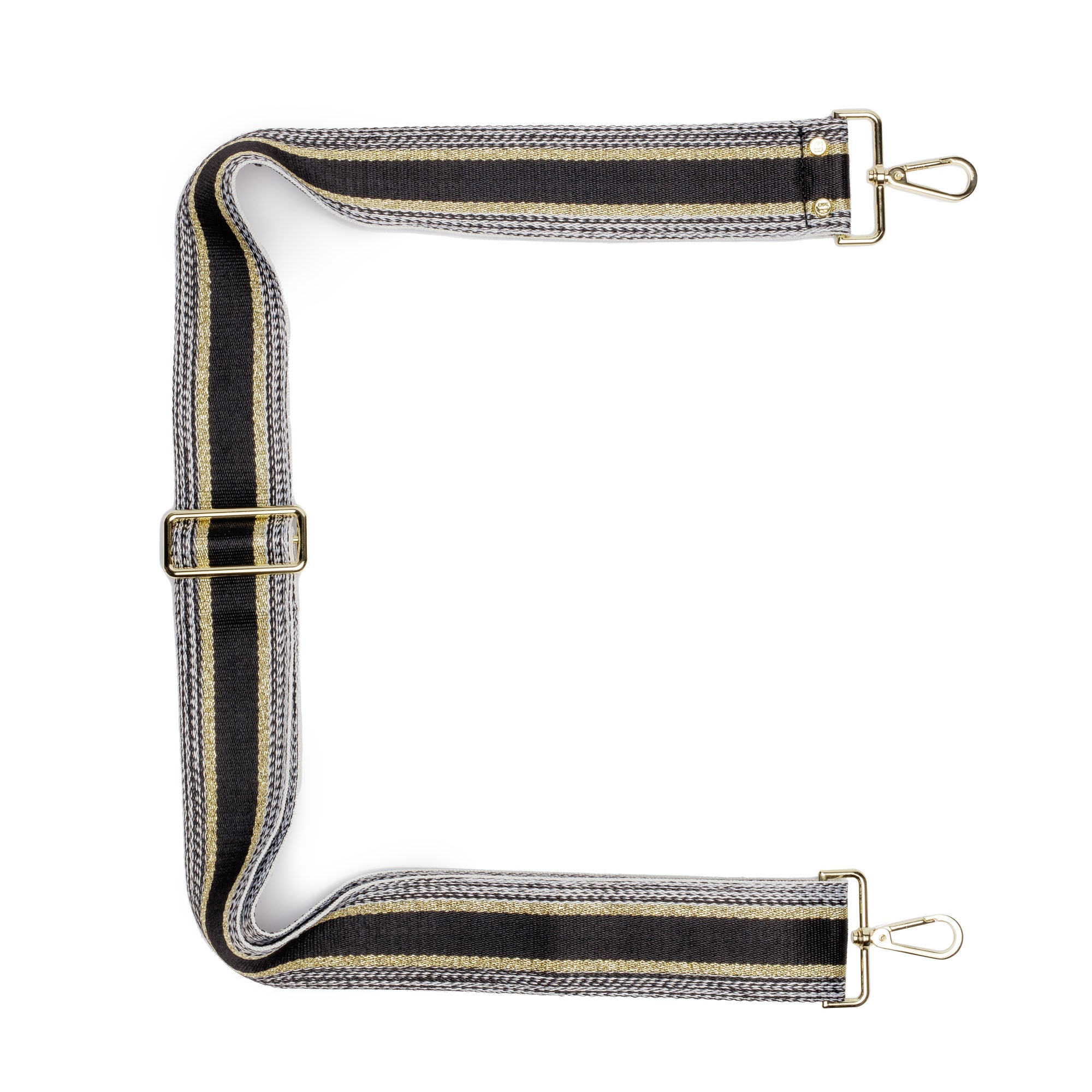 CROSSBODY RIEMEN - METALLIC SCHWARZ/GOLD