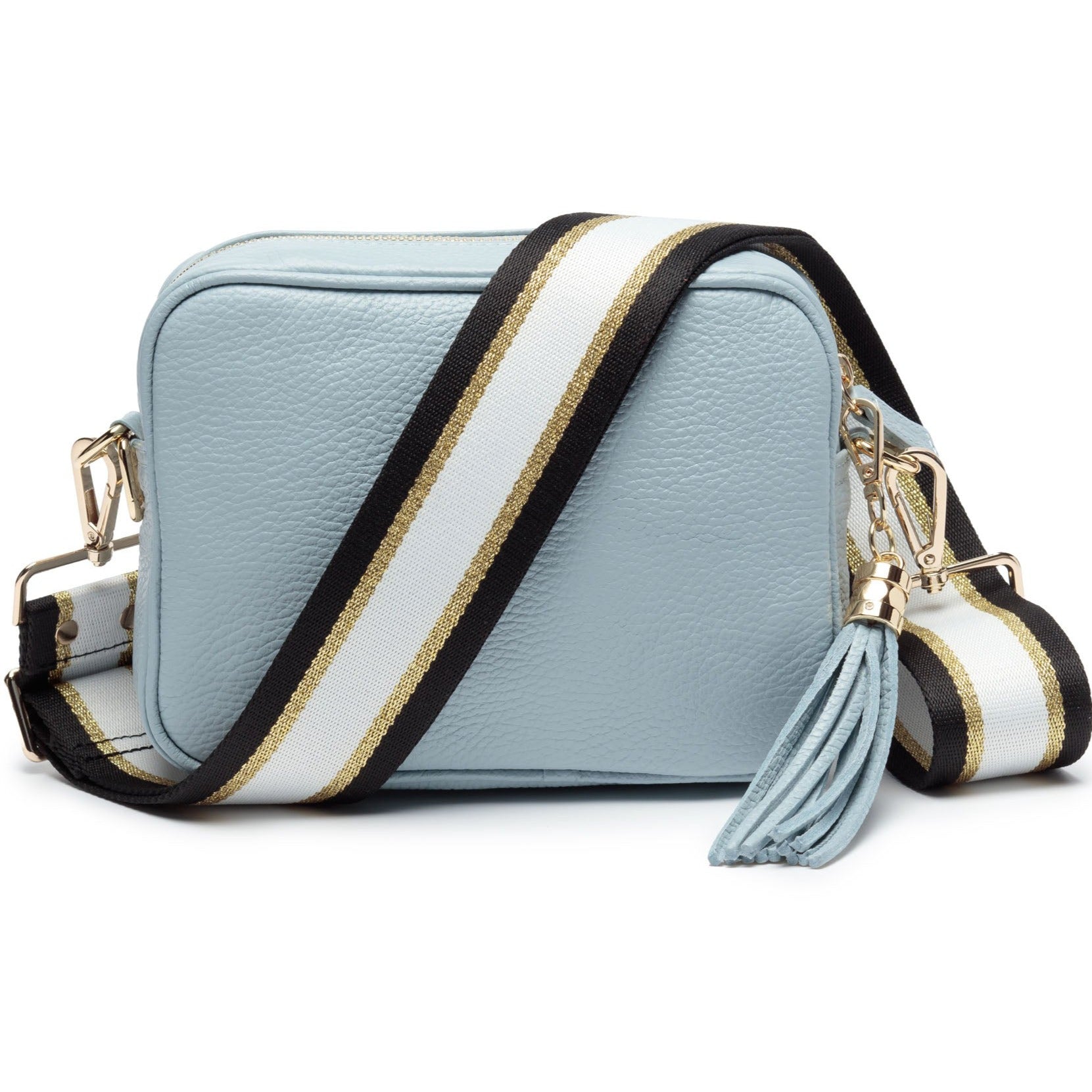 CROSSBODY PULVER BLAU (SCHWARZ/GOLD/WEISS RIEMEN)