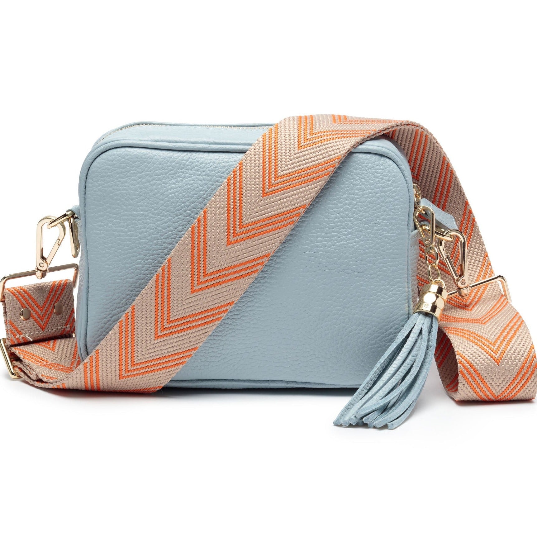 CROSSBODY PULVER BLAU (TANGERINE CHEVRON RIEMEN)