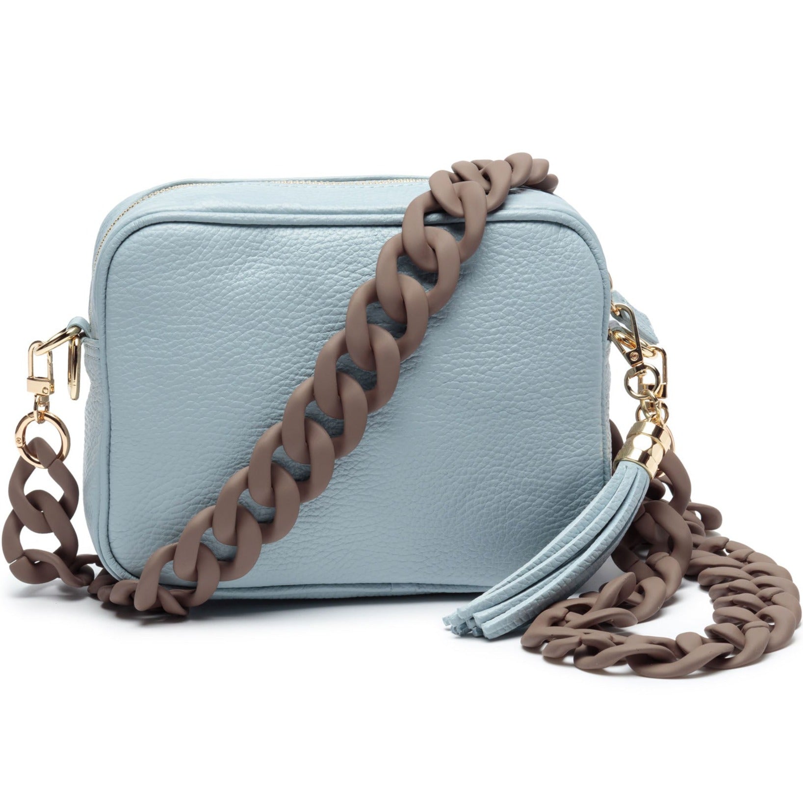 Crossbody Powder Blue ( Velvet Taupe Acetate)