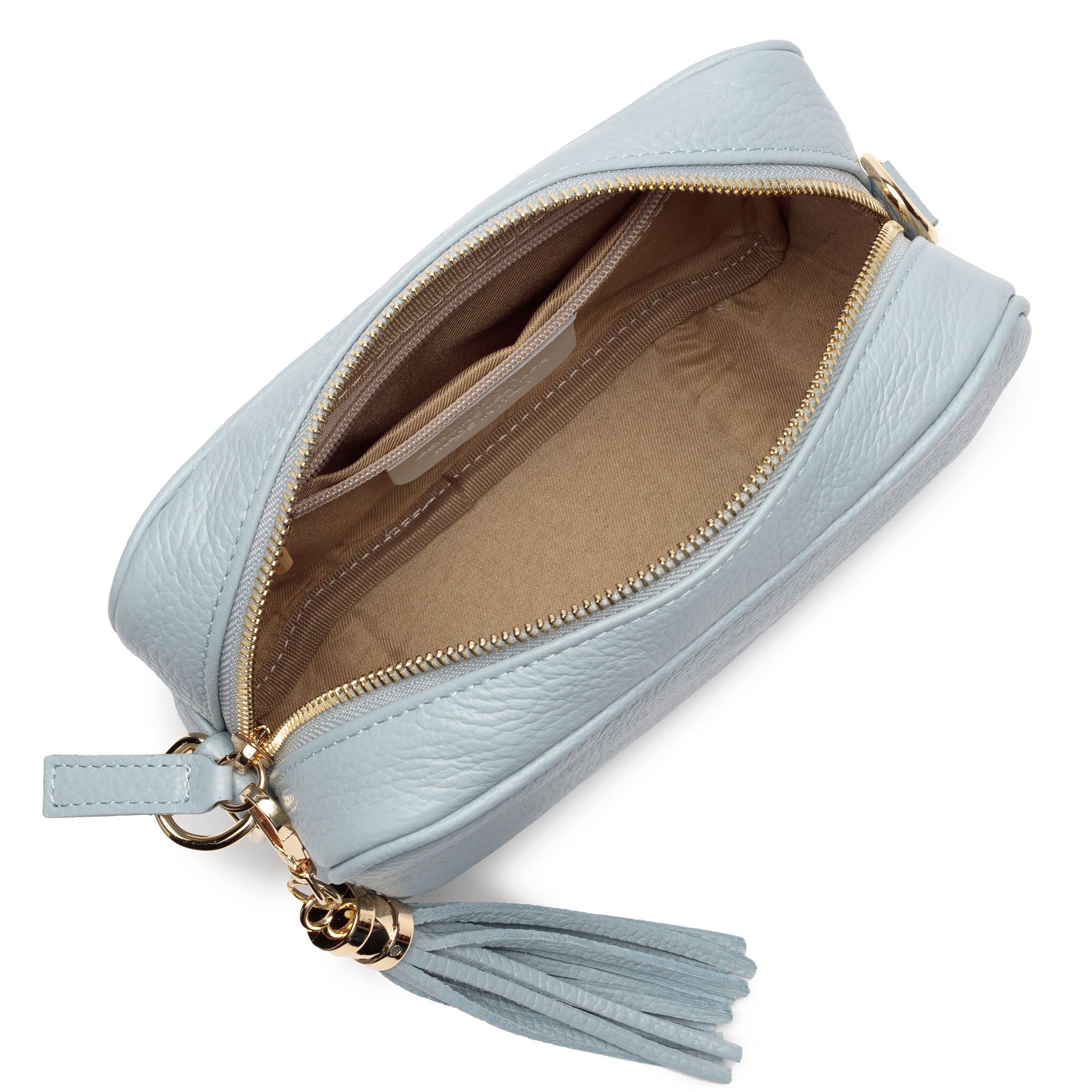 CROSSBODY PULVER BLAU (BLAUER CHEVRON-RIEMEN)