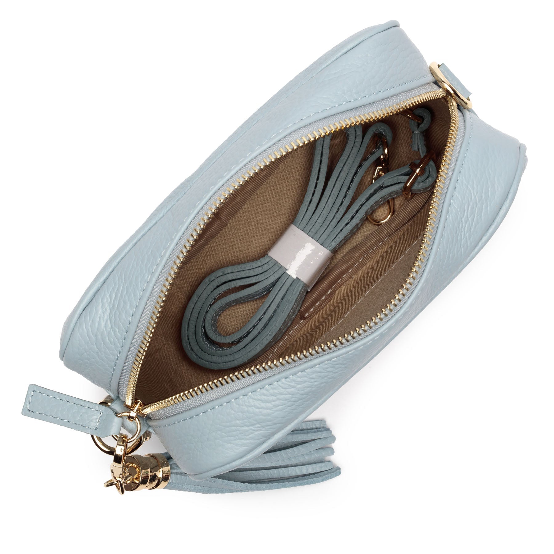 Crossbody Powder Blue ( Velvet Taupe Acetate)