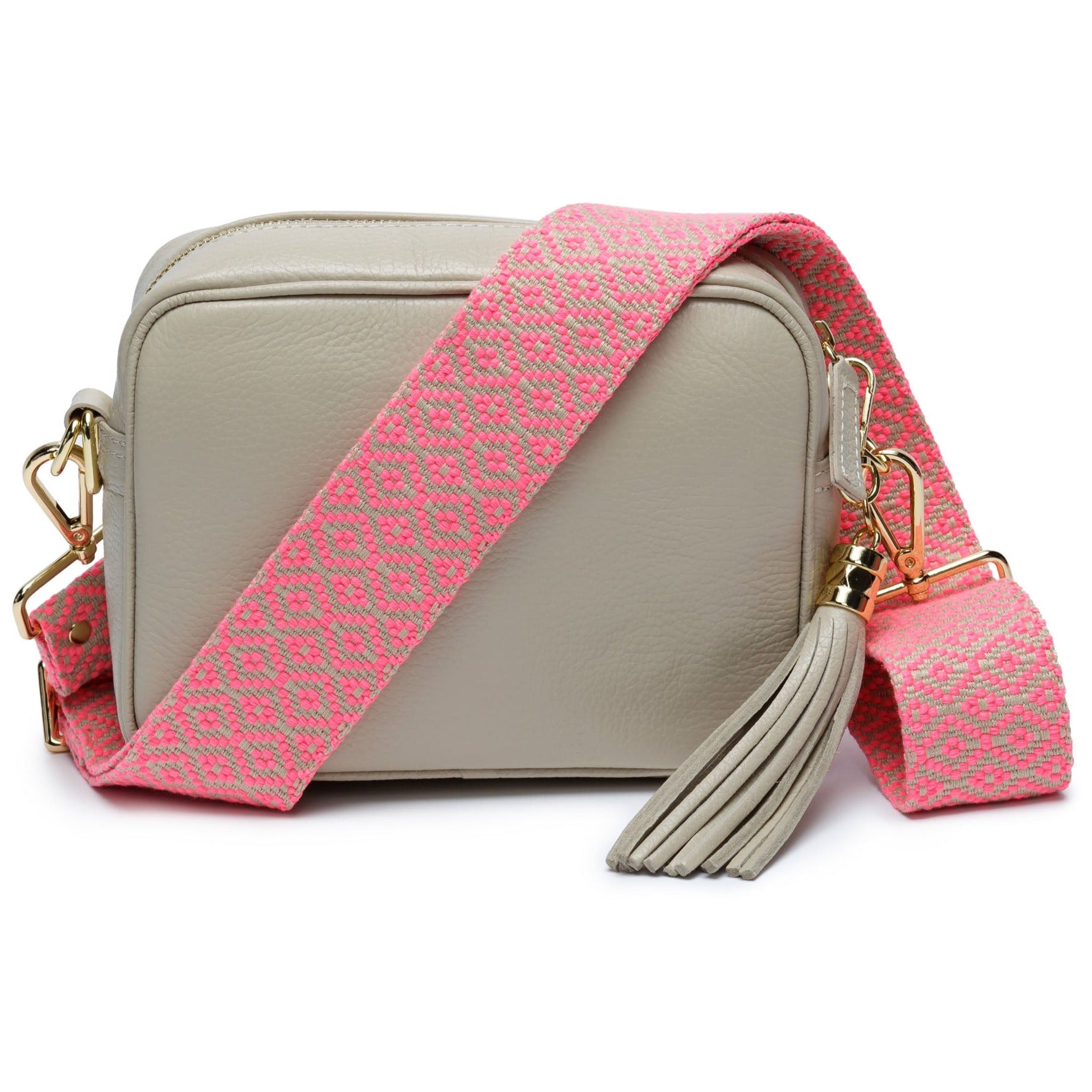 Crossbody Stone ( Pink Knitted Diamond Strap)