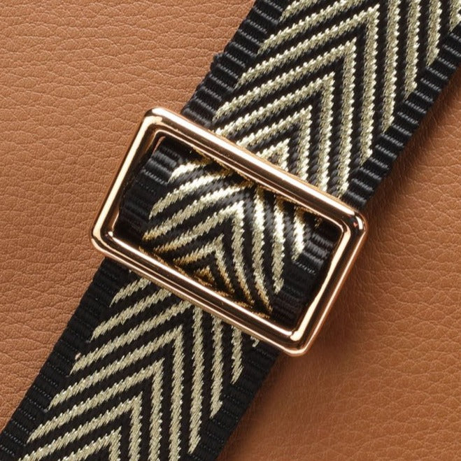 Crossbody strap - Gold Chevron