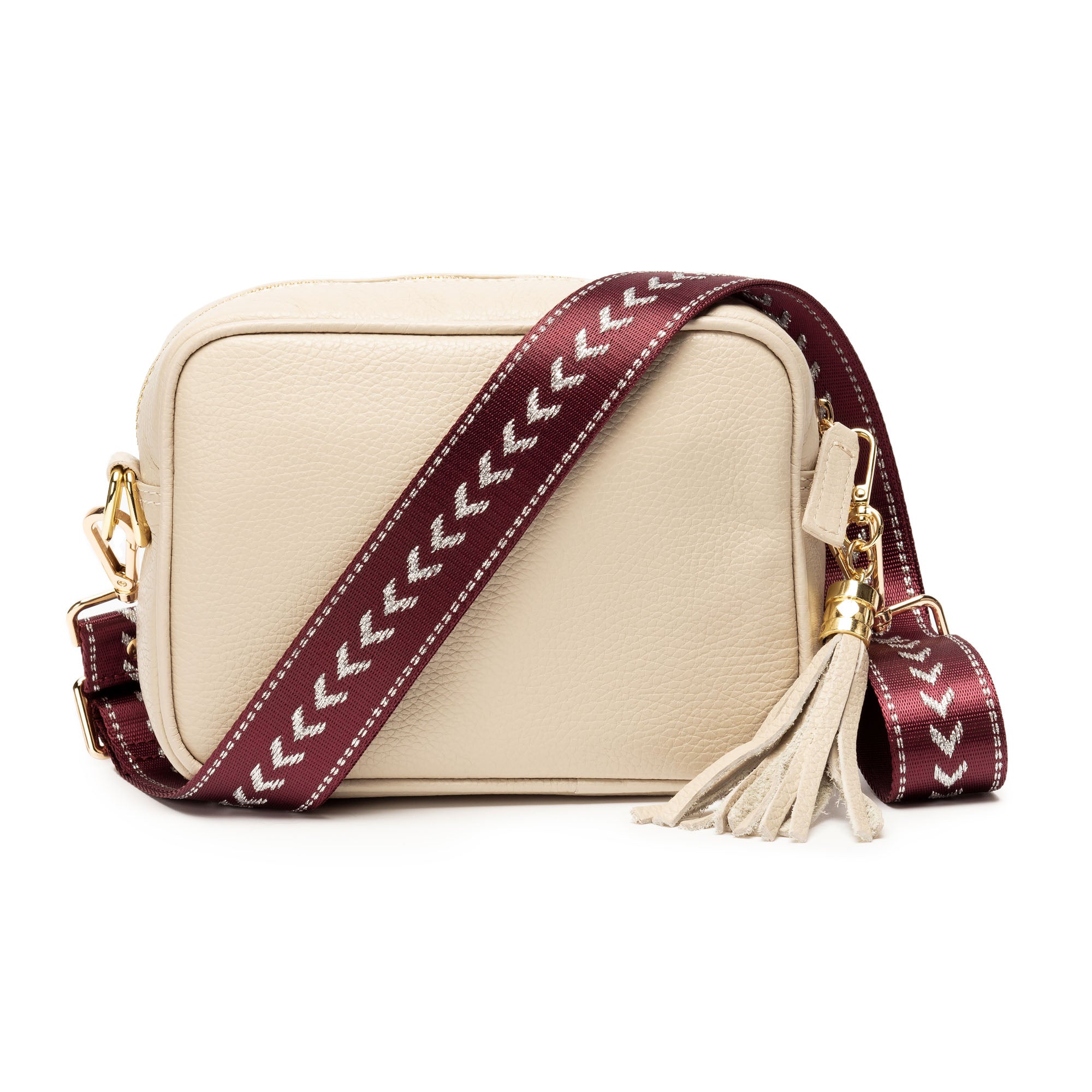 Crossbody Stone (Burgundy Chevron strap)