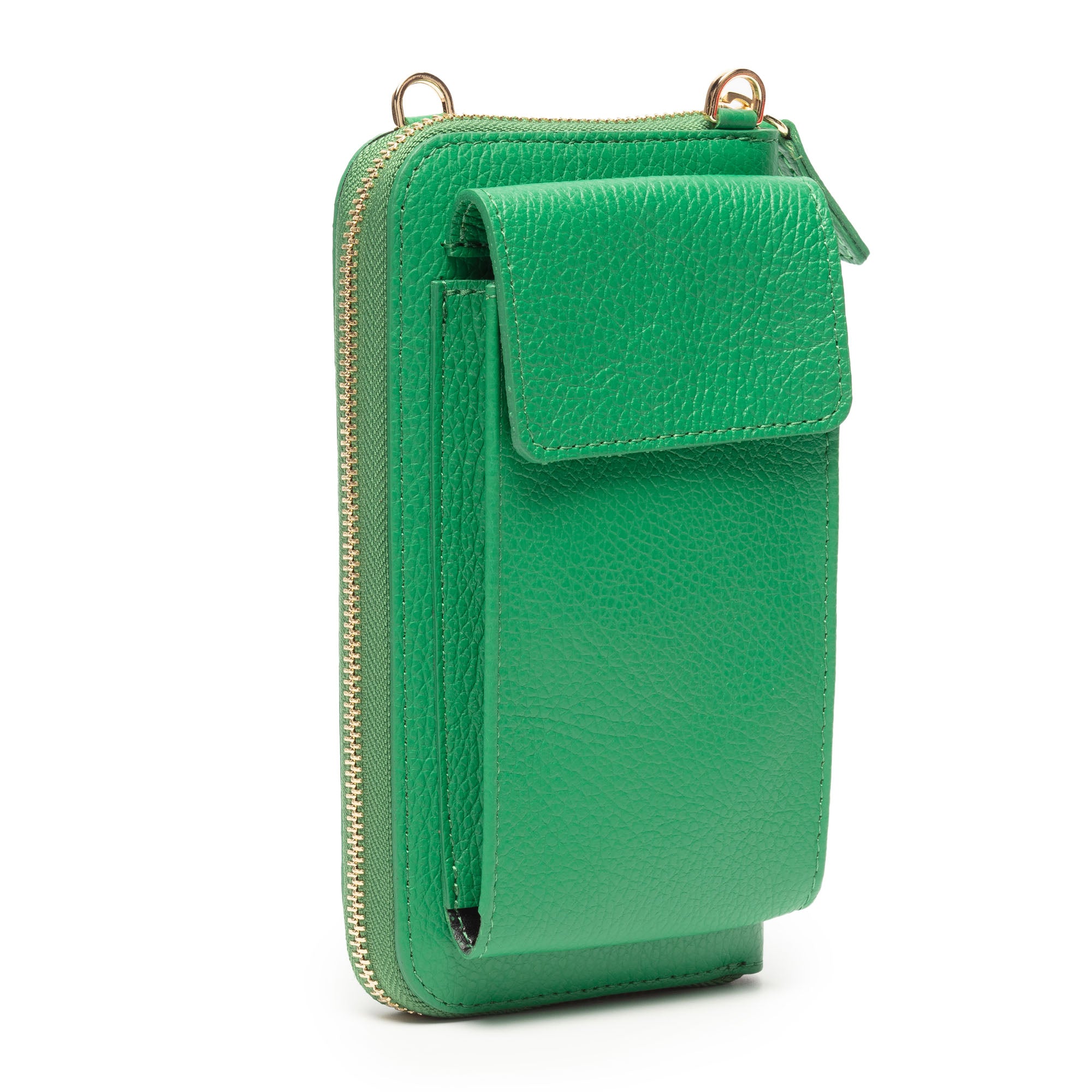 Phone bag Emerald (Knitted Diamond strap)