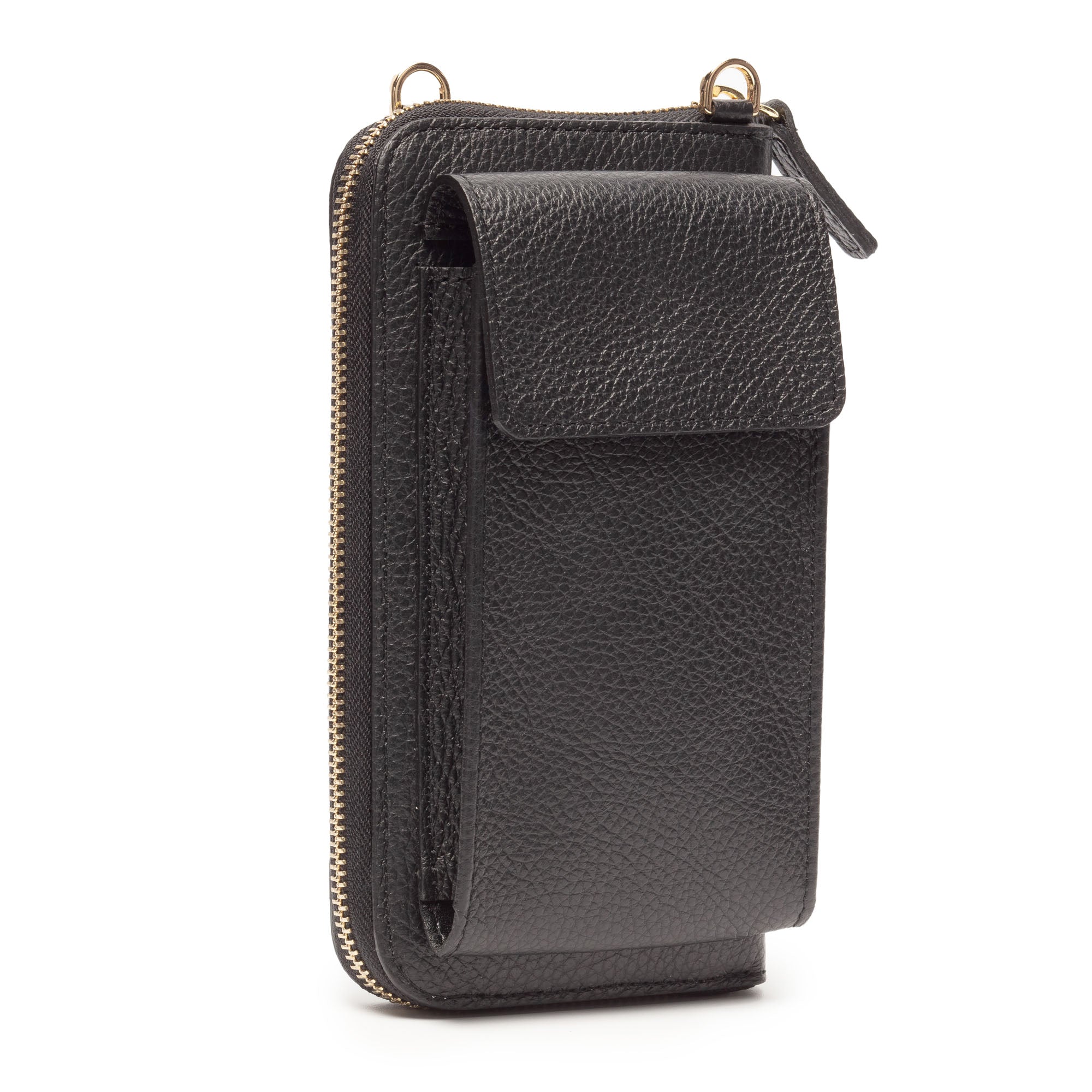 Phonebag Black (Gold Chevron strap)