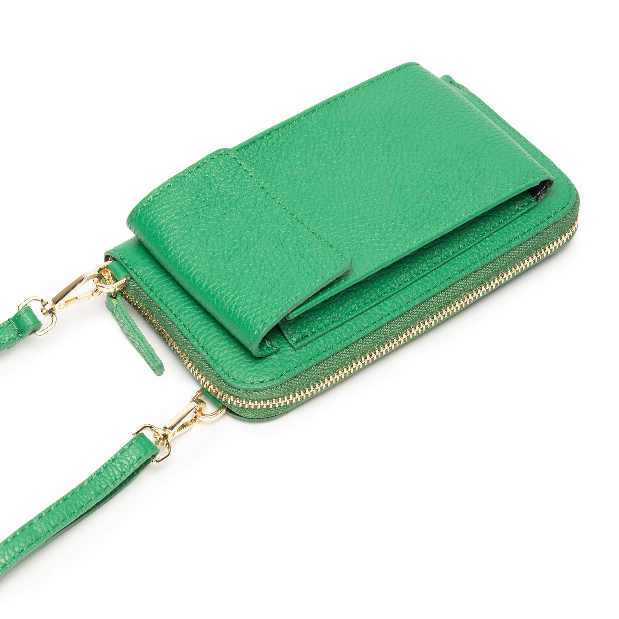 Phone bag Emerald (Knitted Diamond strap)