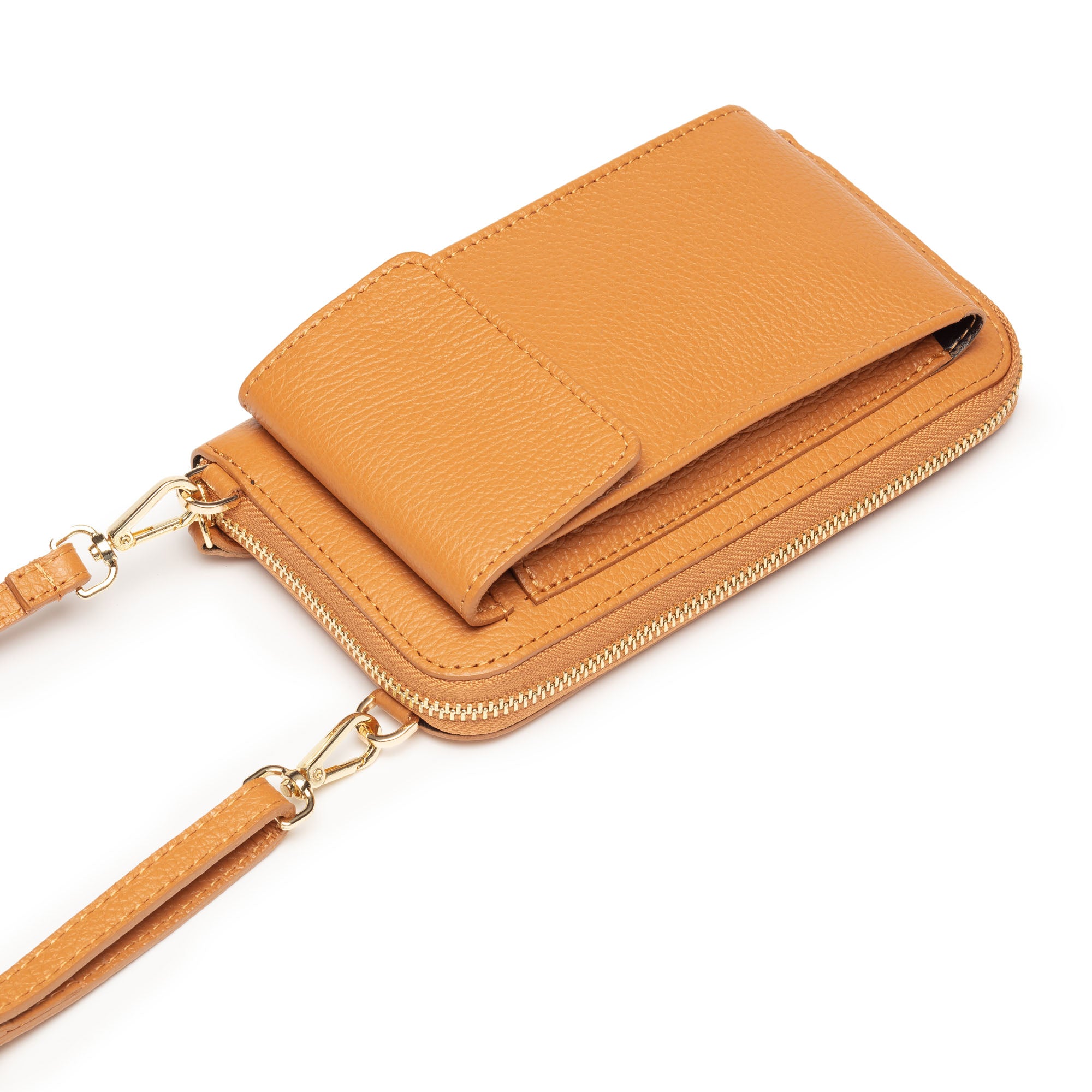 Phonebag Tan (Orange/Black strap)
