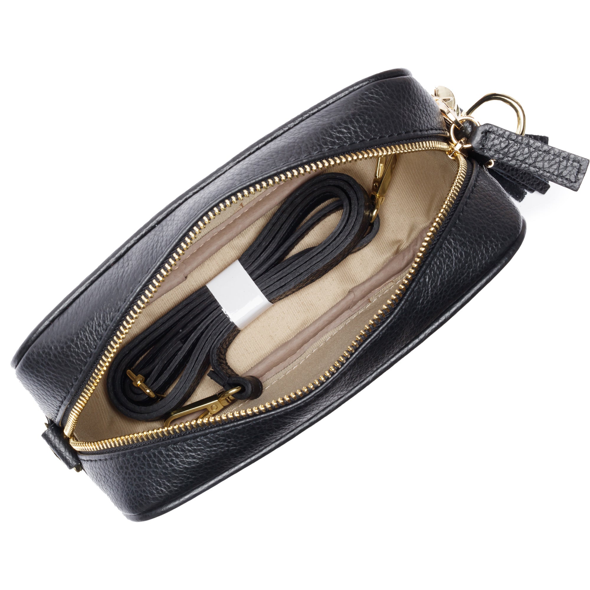 Crossbody Schwarz (Silver Chevron Riemen)