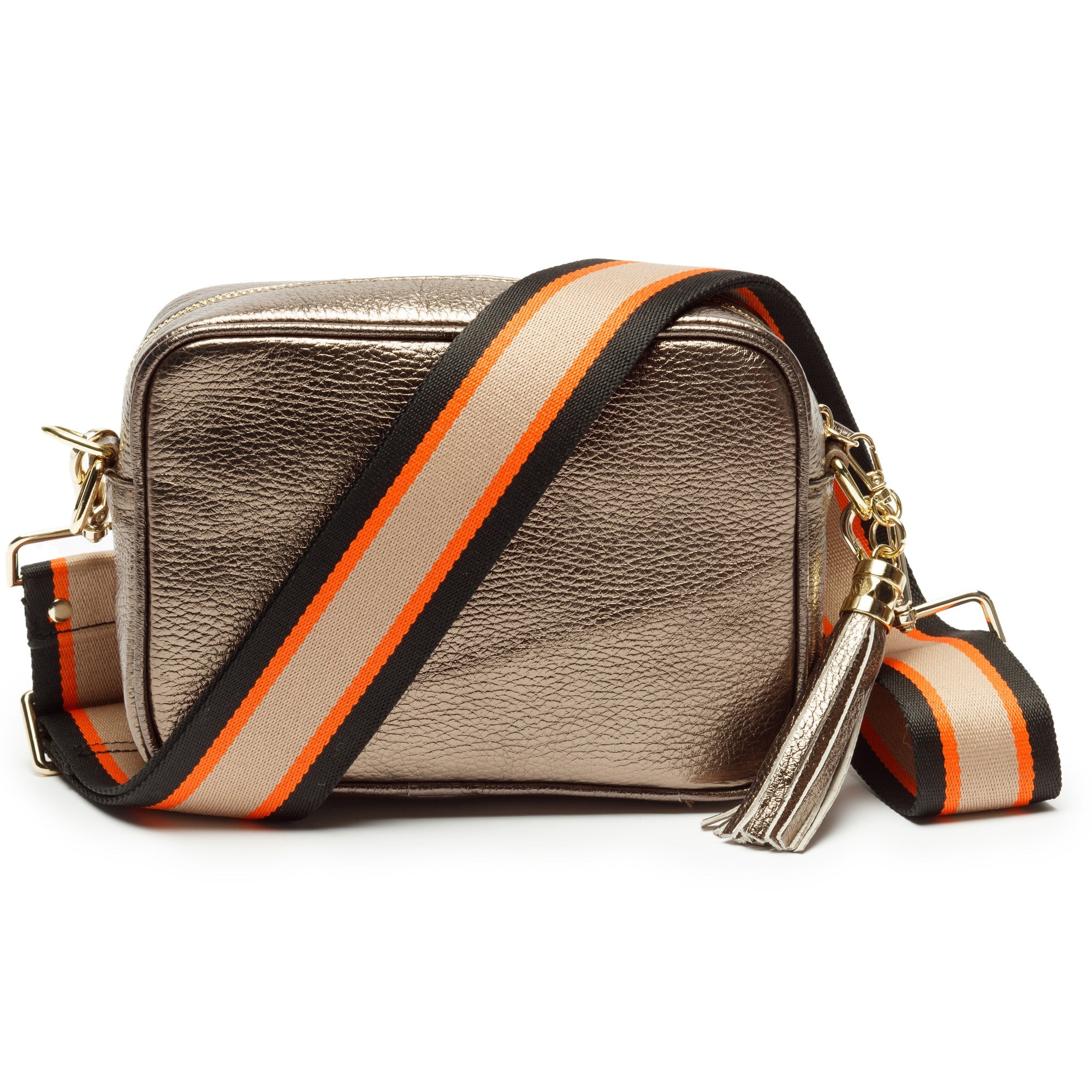 Crossbody Metallic Bronze (Orange Black Strap)