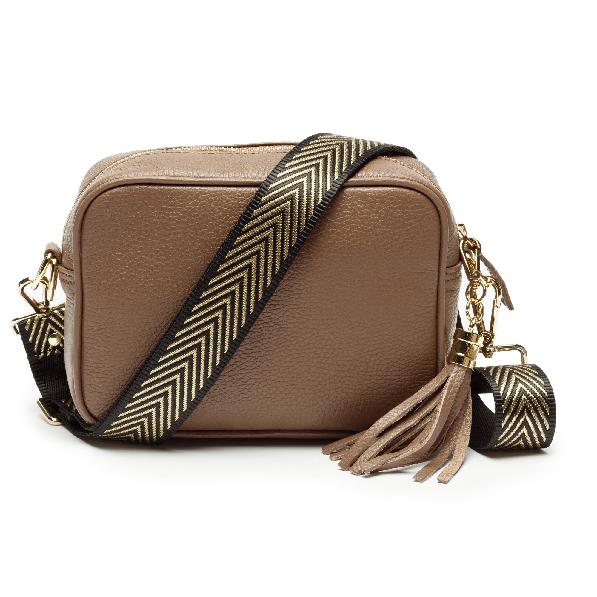 CROSSBODY TAUPE (GOLD-CHEVRON RIEMEN)