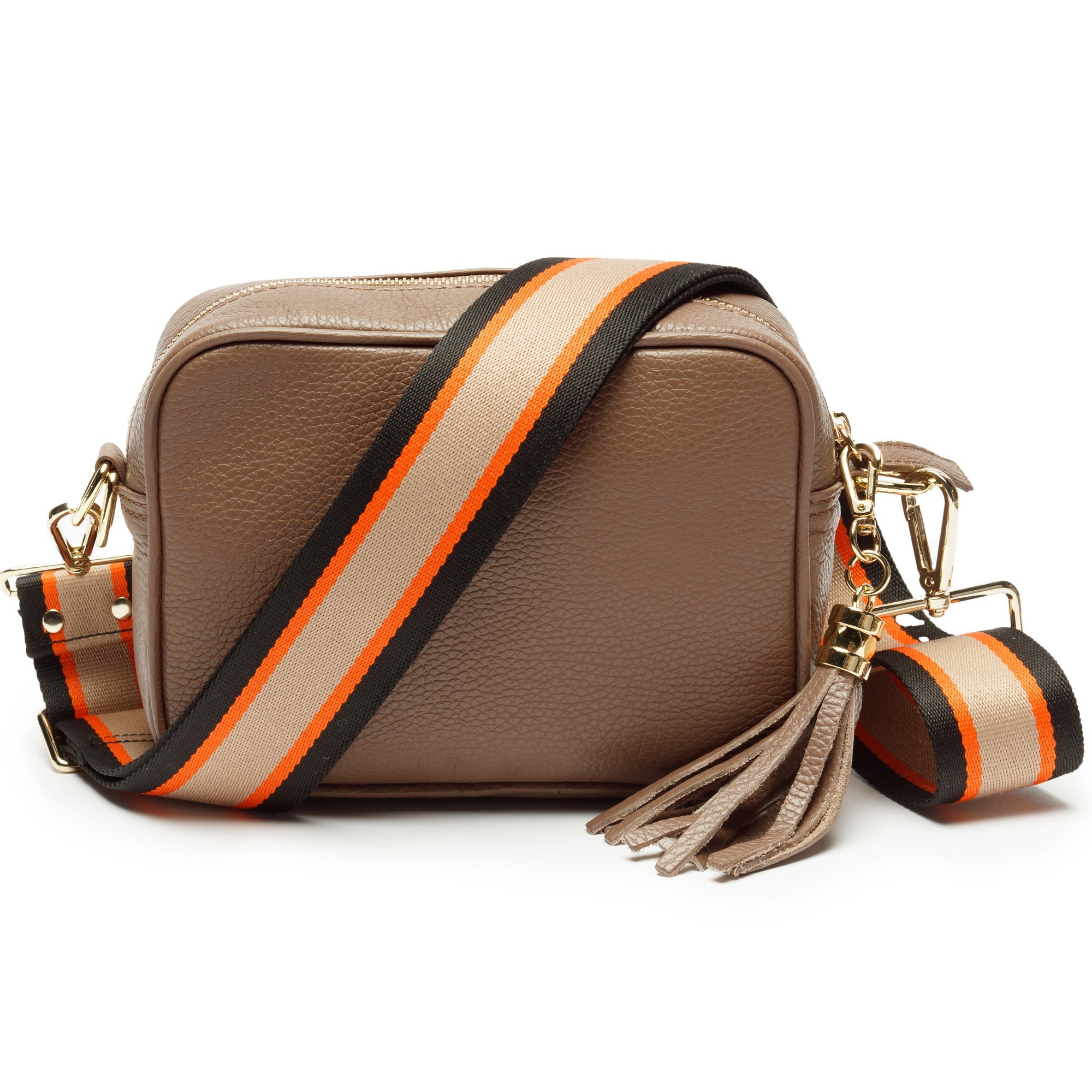 Crossbody Taupe (Orange Black Strap)