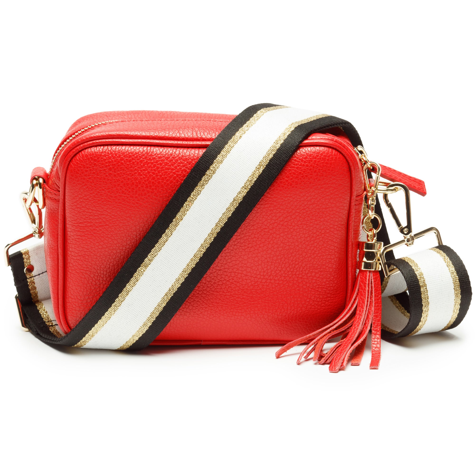 Crossbody Red (Black/White/Gold Strap)