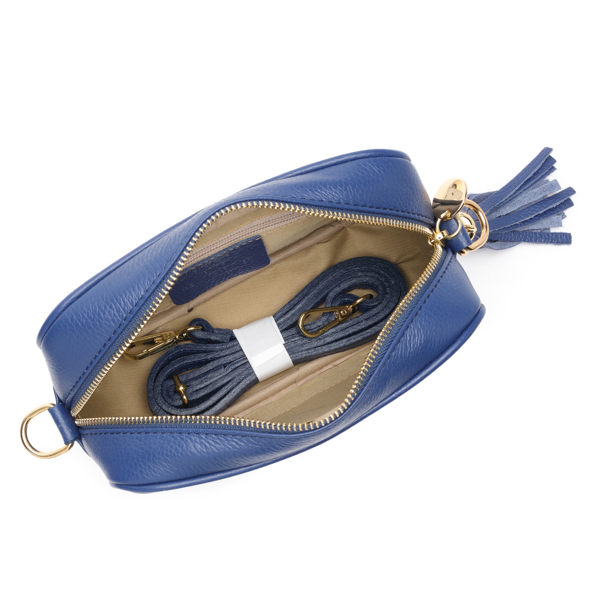 CROSSBODY MARINEBLAU (SCHWARZ/WEISS/GOLD RIEMEN)