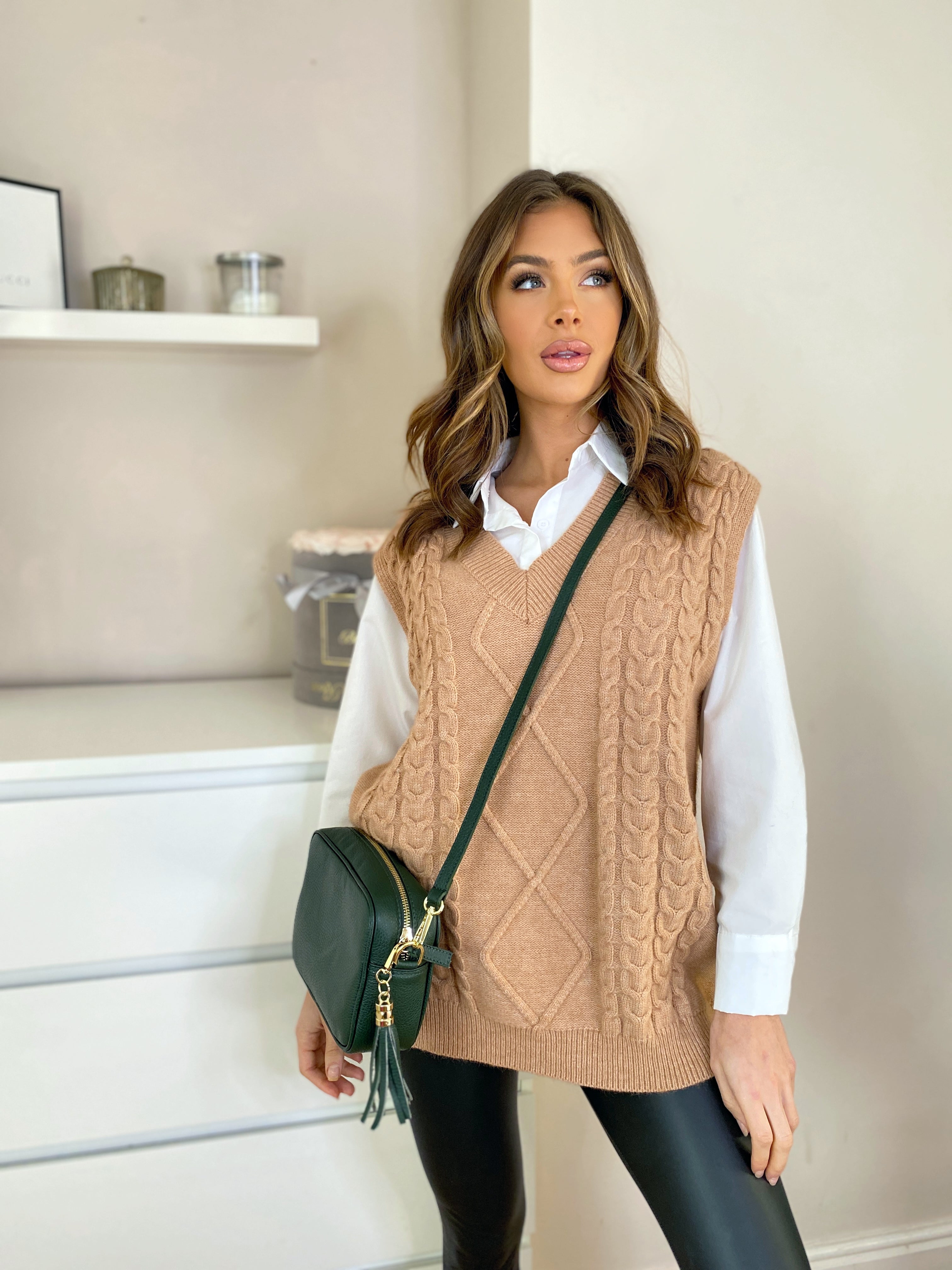 CROSSBODY FLASCHENGRÜN (OLIVE LEOPARD RIEMEN)