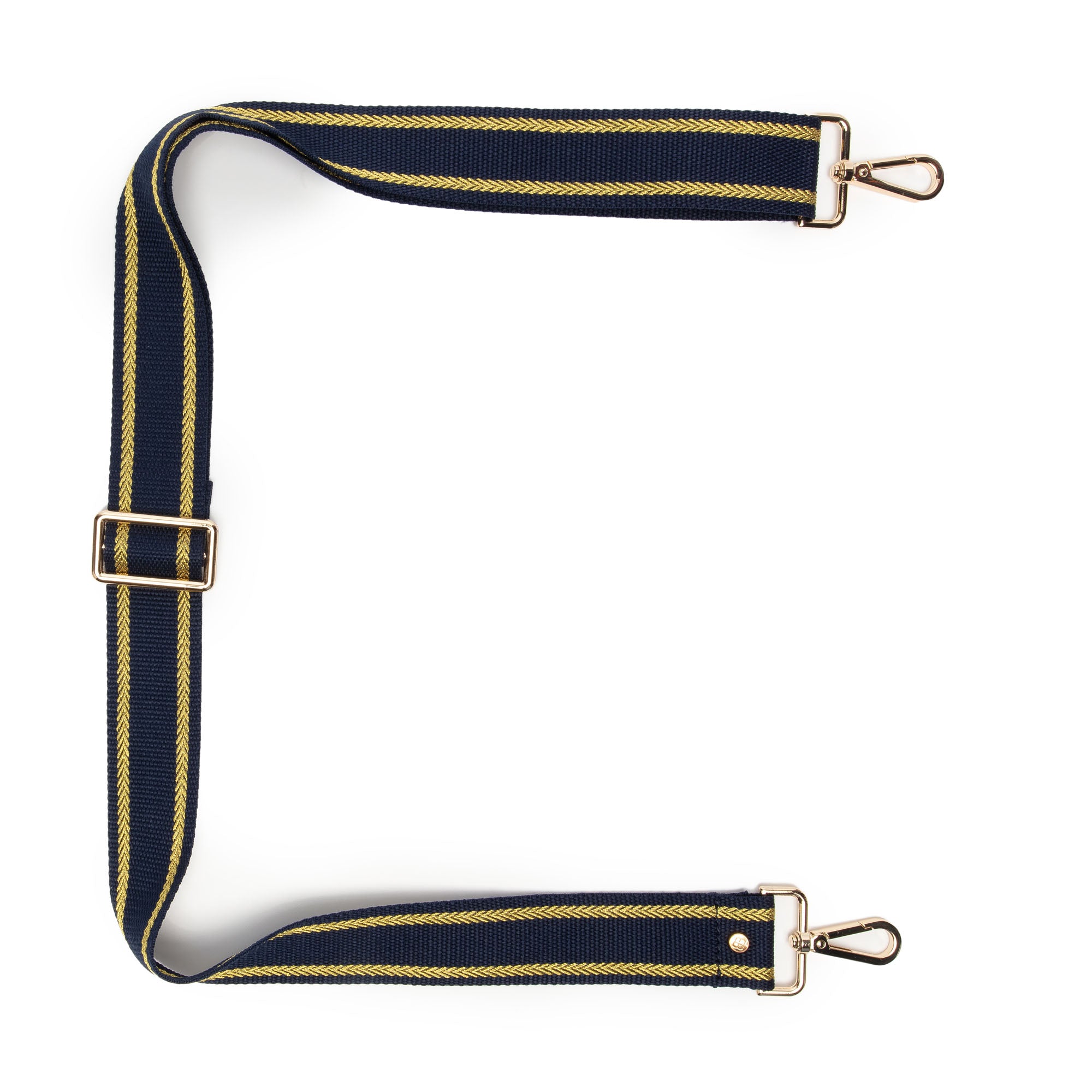 Crossbody strap - Navy Gold Trim