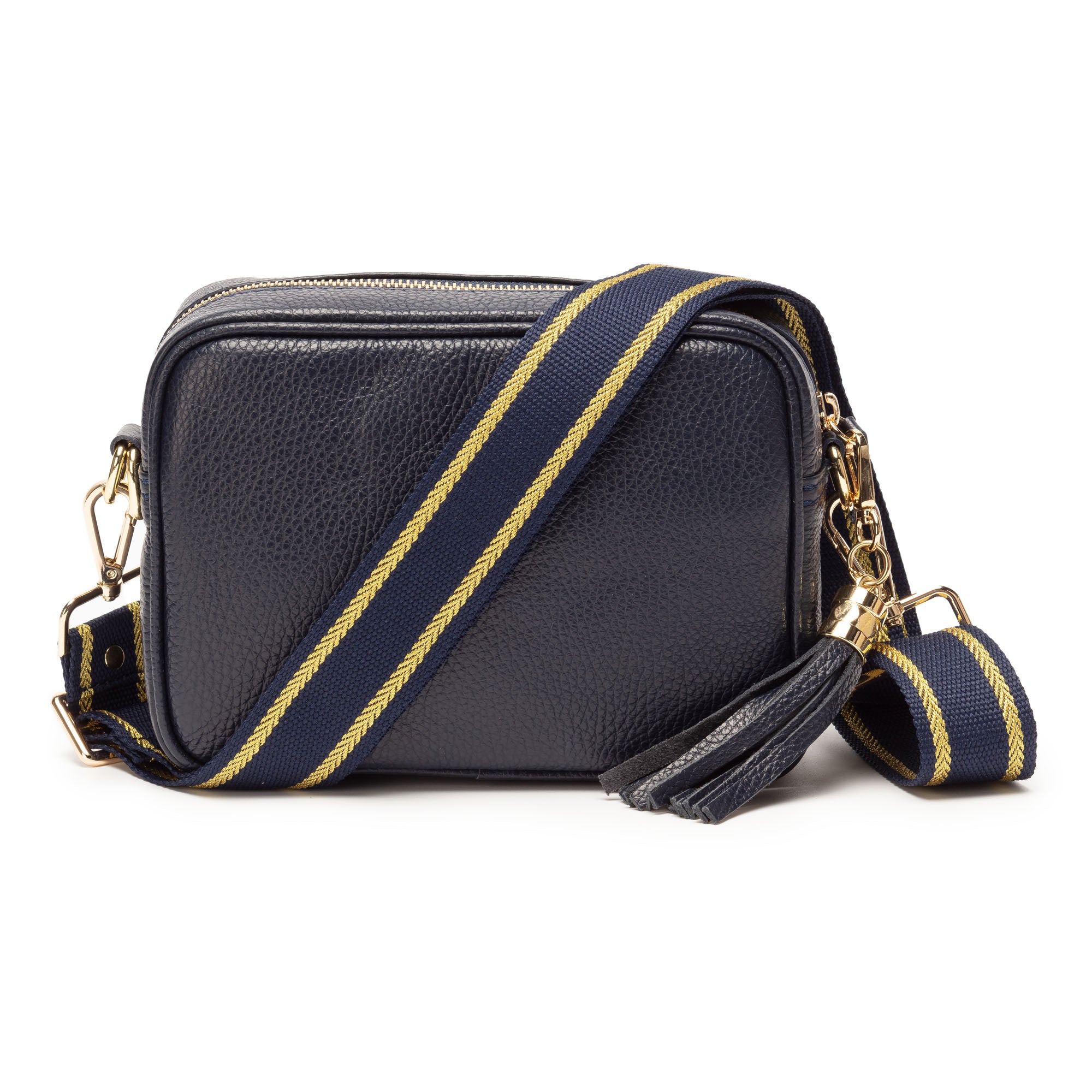 Crossbody strap - Navy Gold Trim