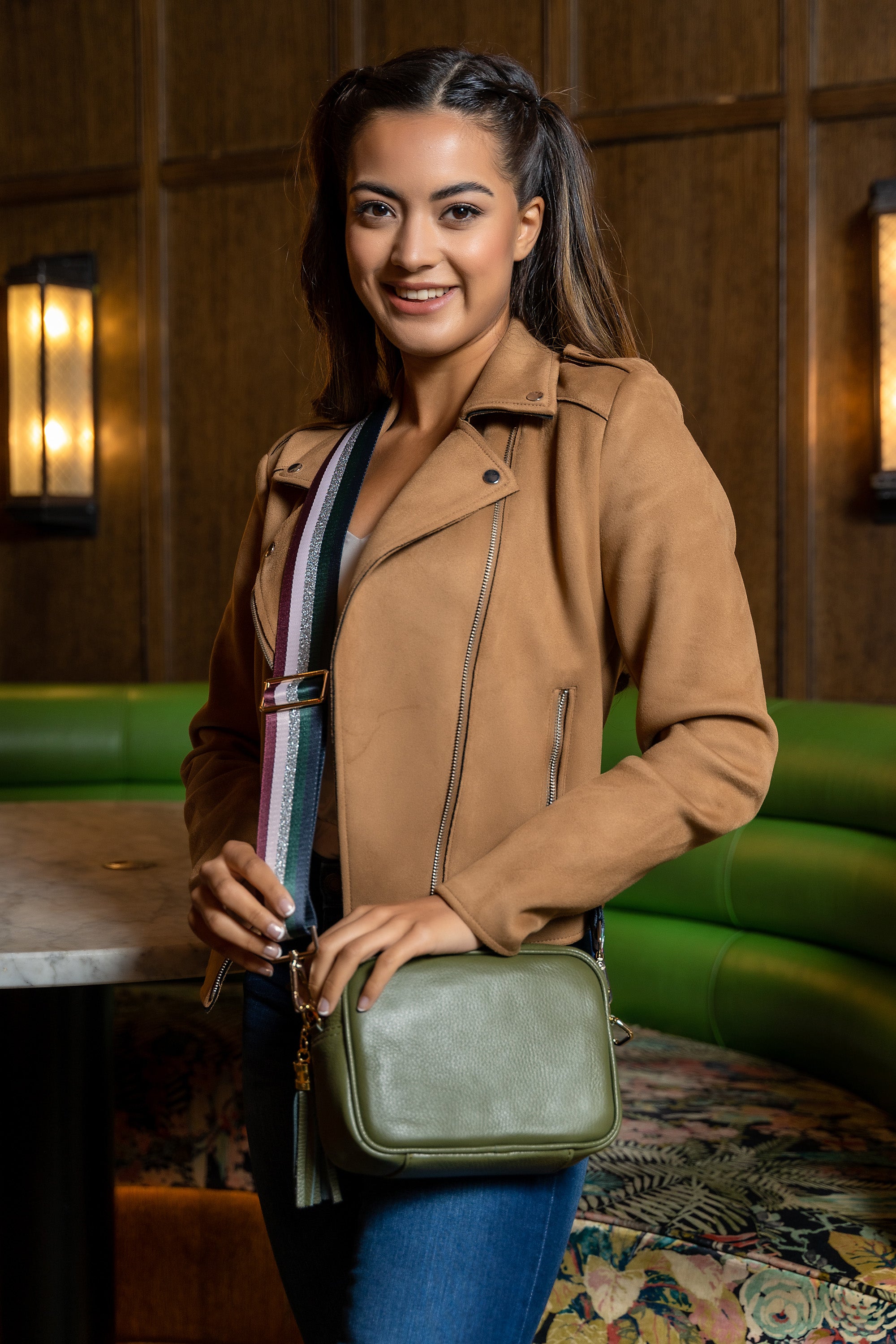 Crossbody Olive (Colour Strip strap)