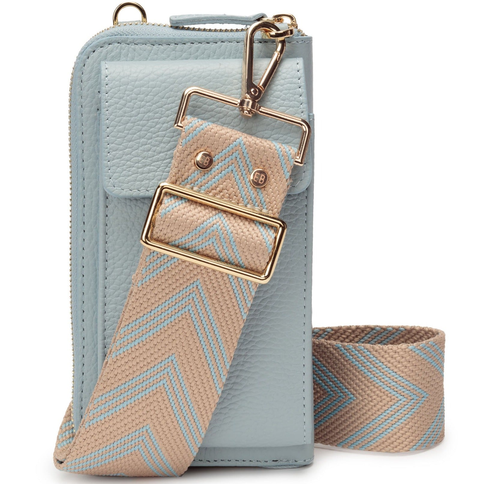 Phonebag Powder Blue (Light Blue Chevron strap)