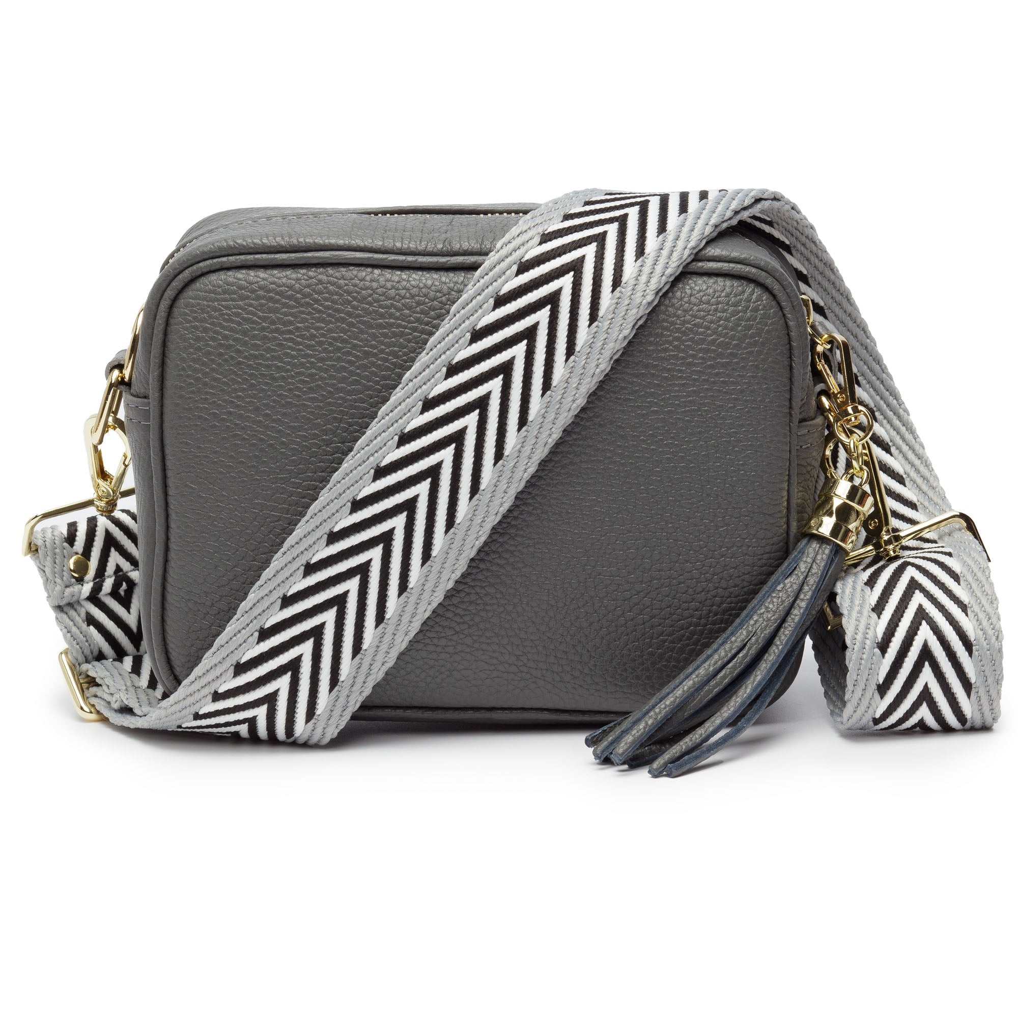 CROSSBODY SCHIEFER (GRAUER CHEVRON-RIEMEN)