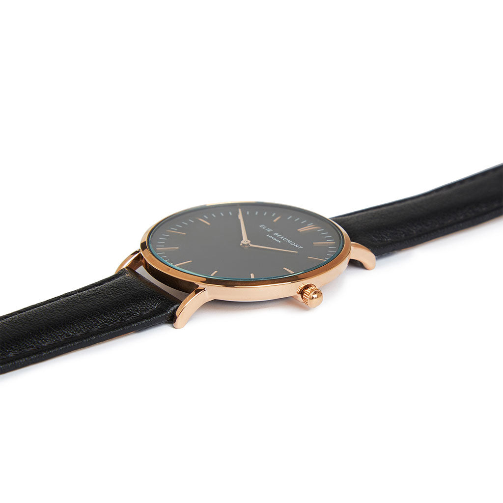 Oxford Large Black Strap Black Dial