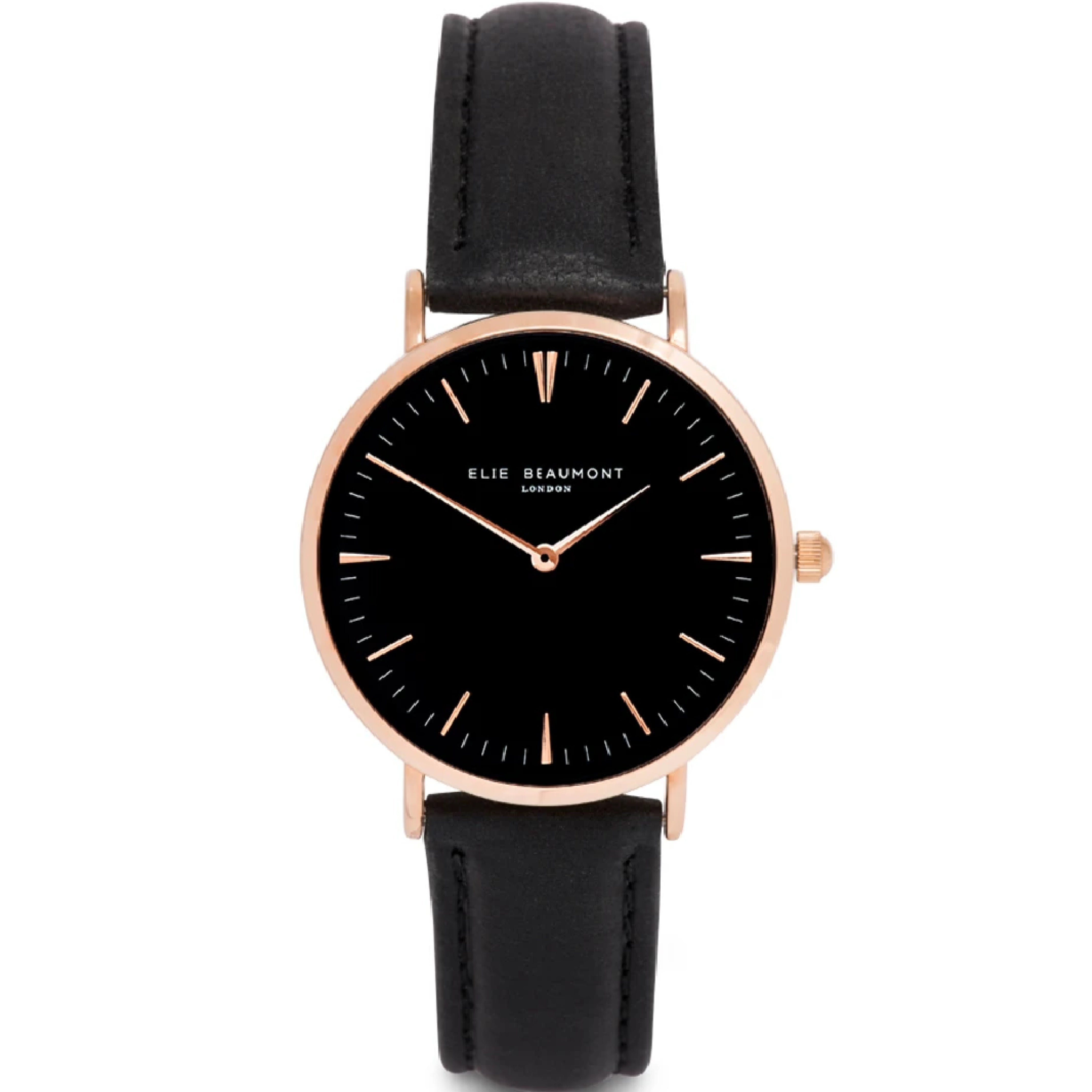 Oxford Large Black Strap Black Dial