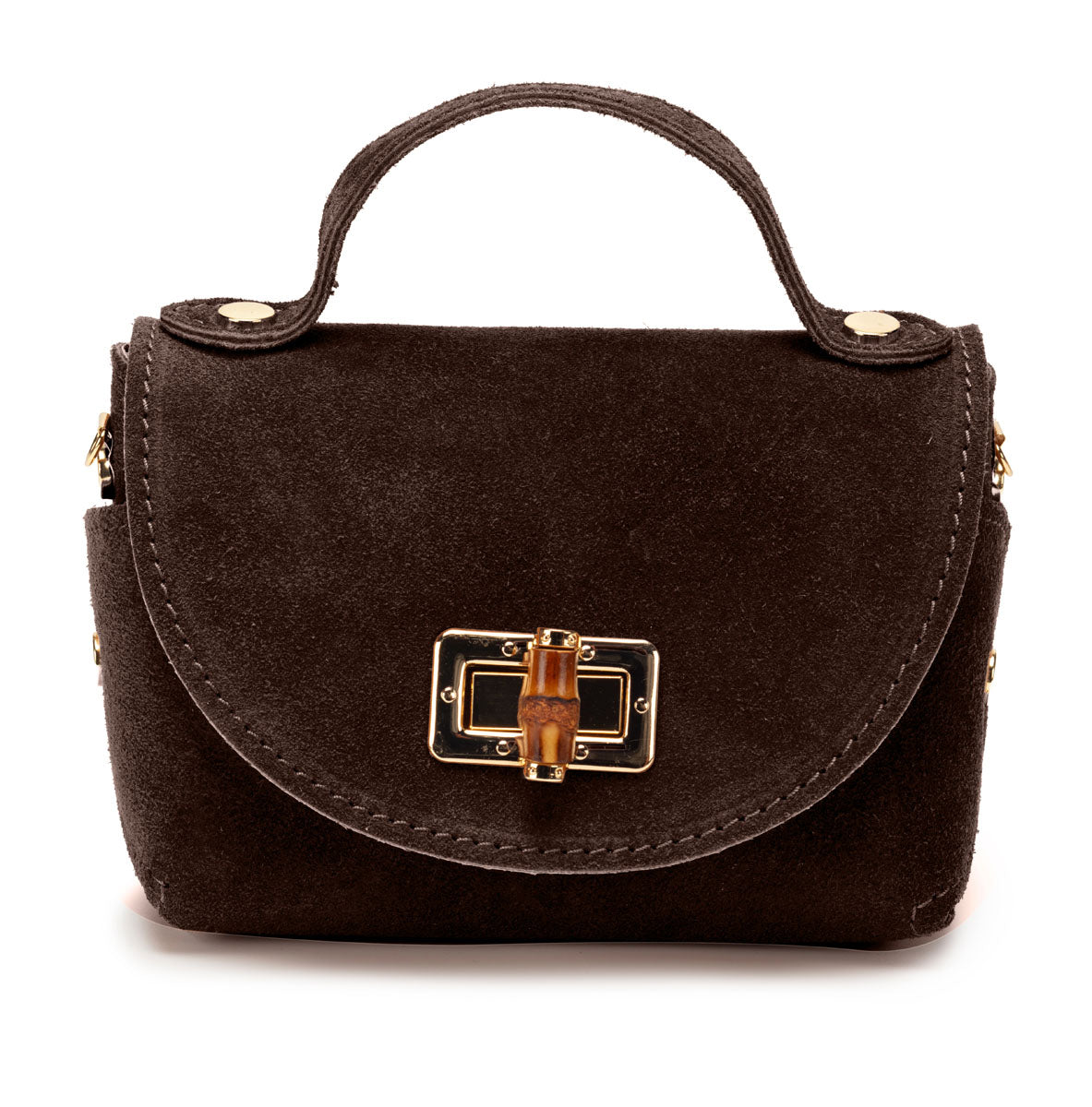 Bamboo Twist Clasp - Dark Chocolate Suede