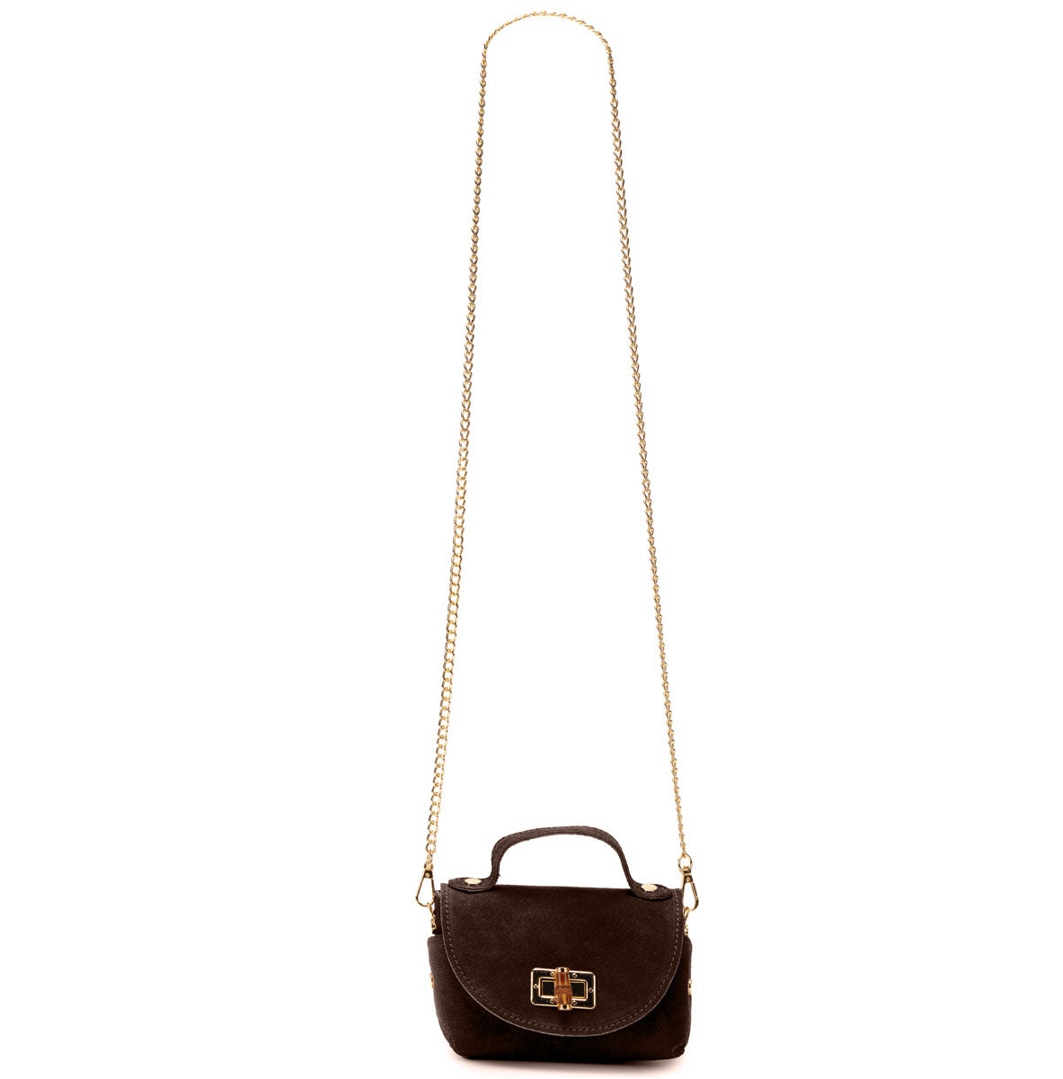Bamboo Twist Clasp - Dark Chocolate Suede