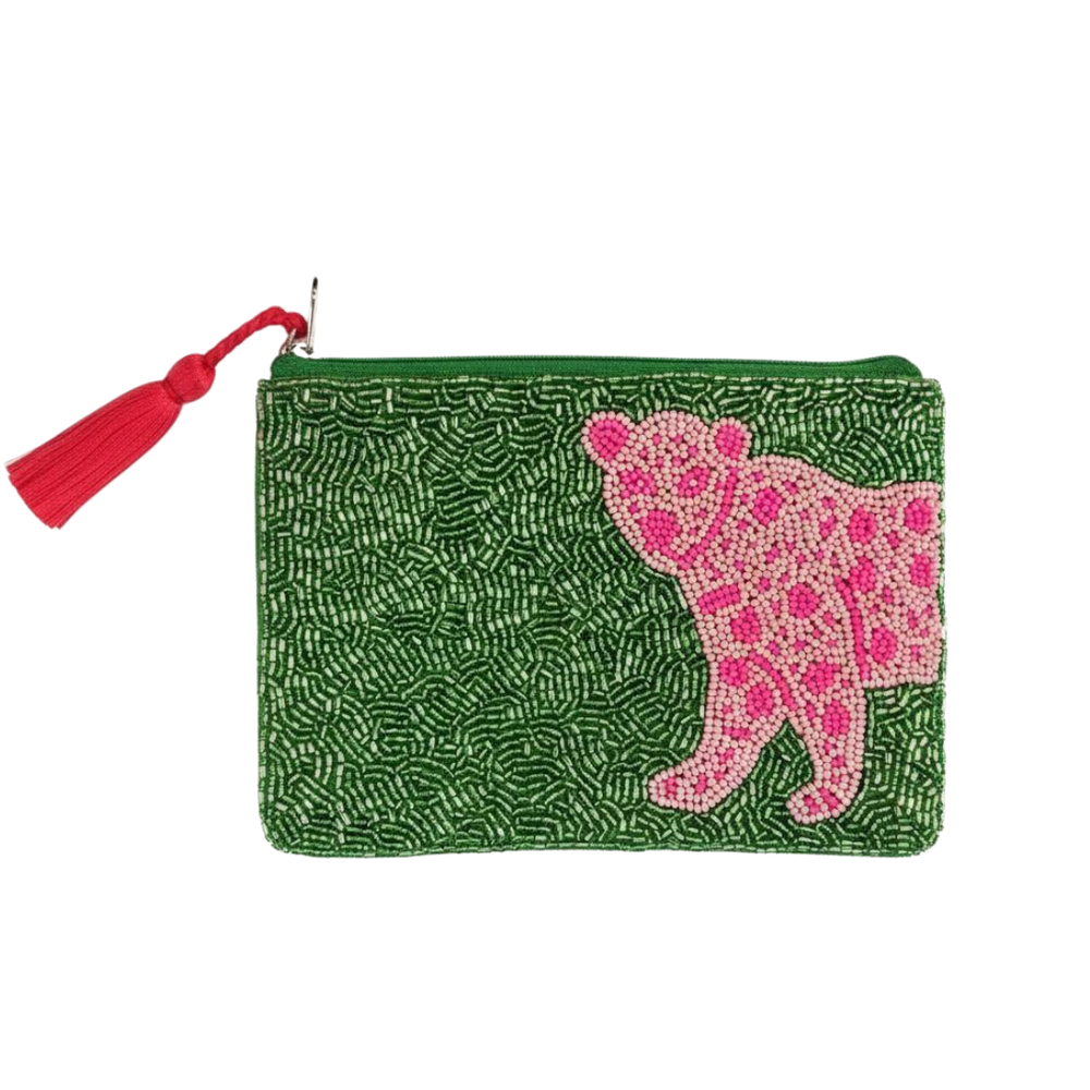 Serendipity Beaded Pouch - Pink Panther