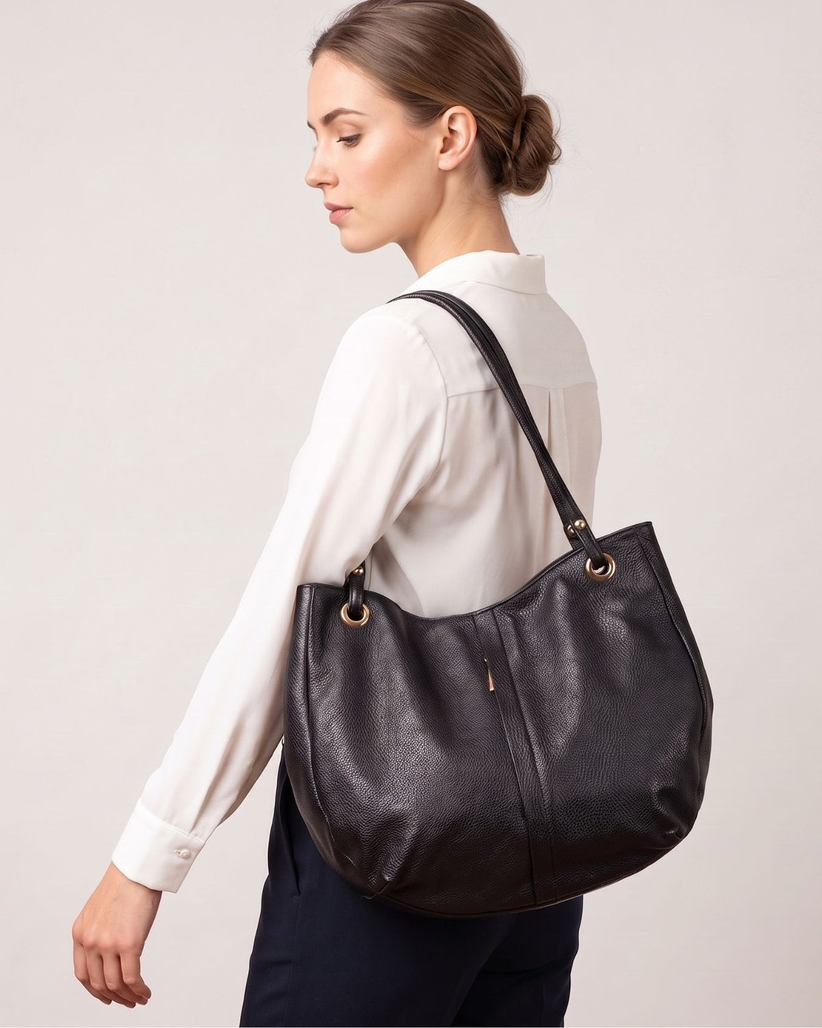 Curved Soft Tote - Black