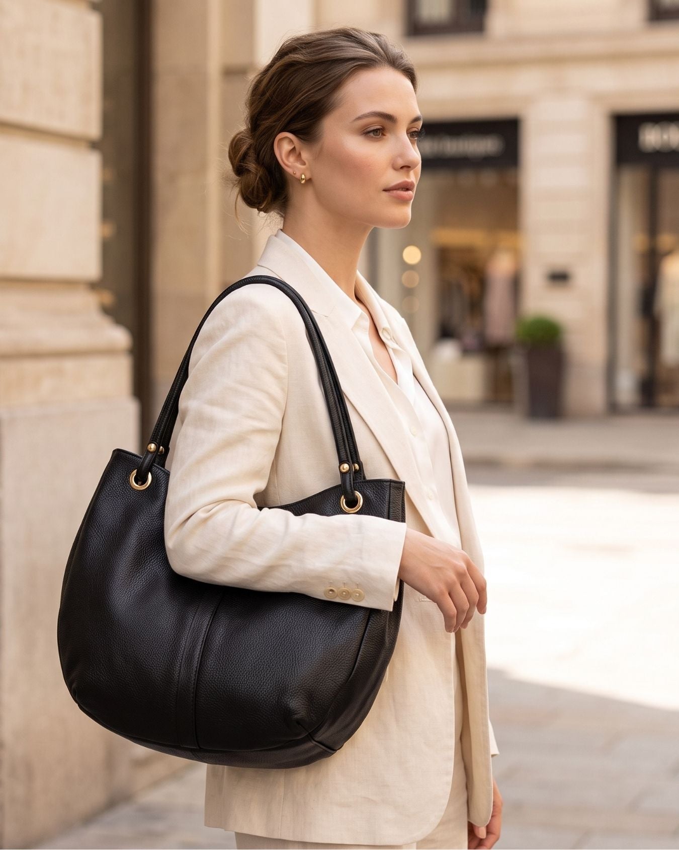 Curved Soft Tote - Black