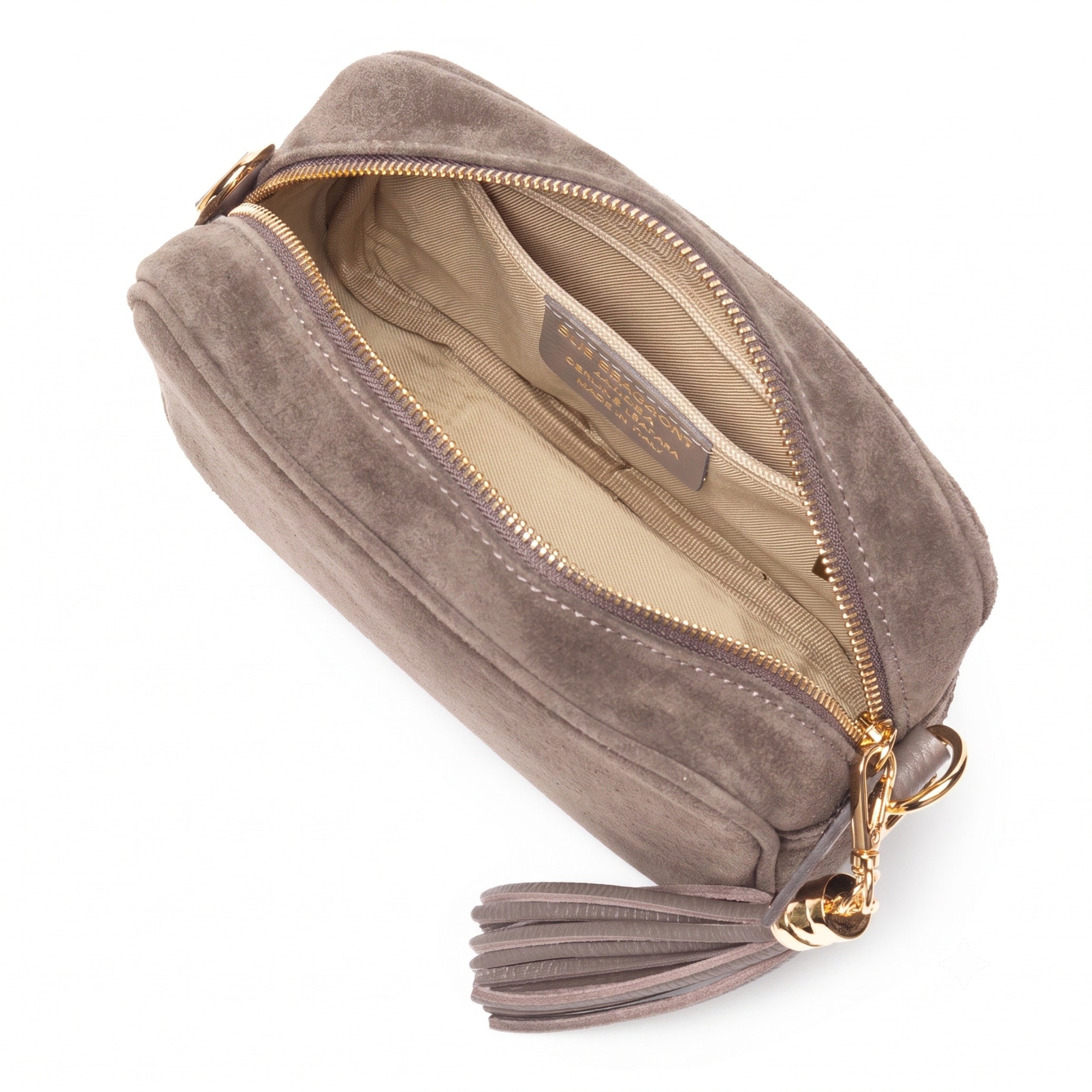 Crossbody Tassel Suede -Mink