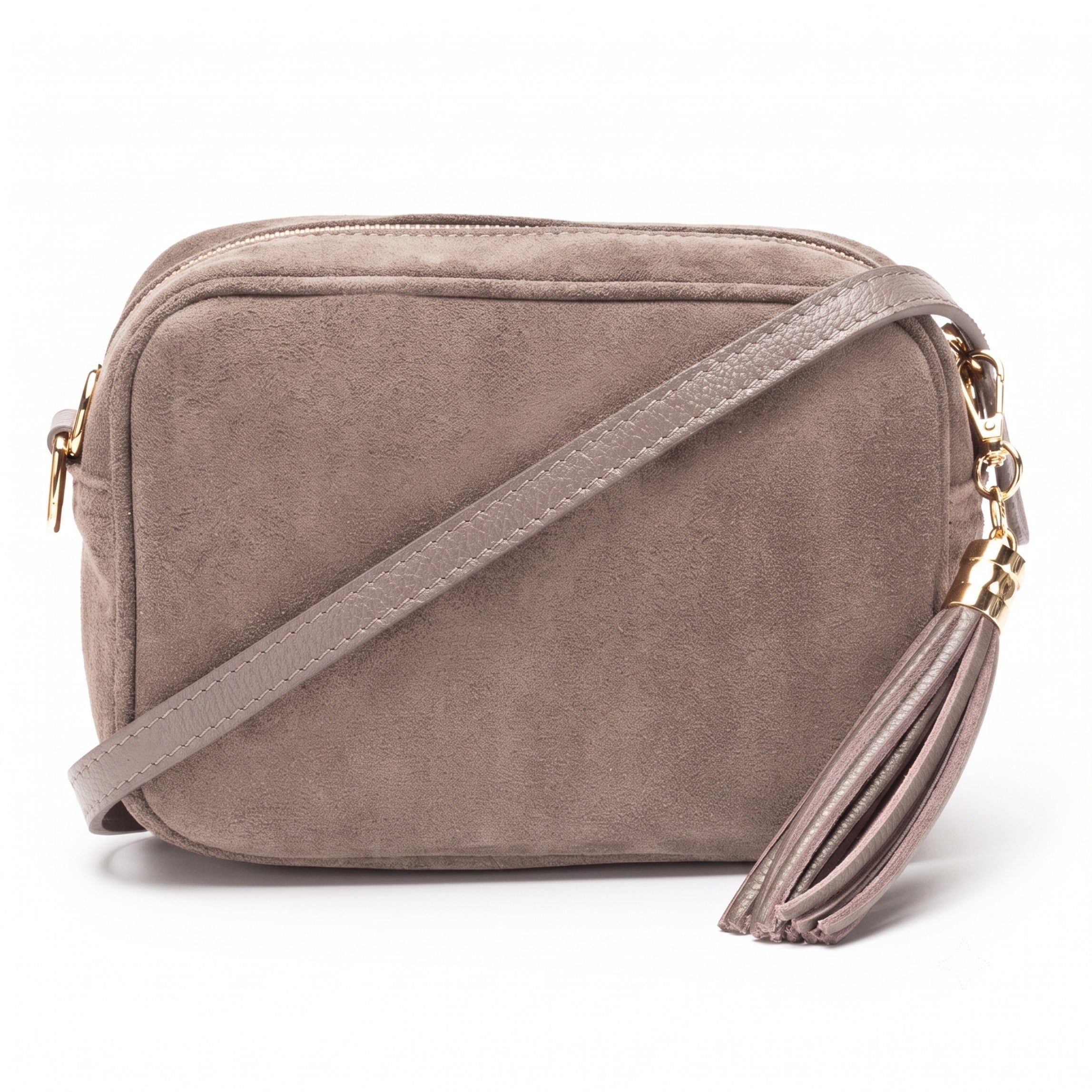 Crossbody Tassel Suede -Mink