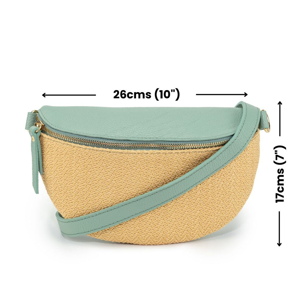 Raffia Sling Bag Mint