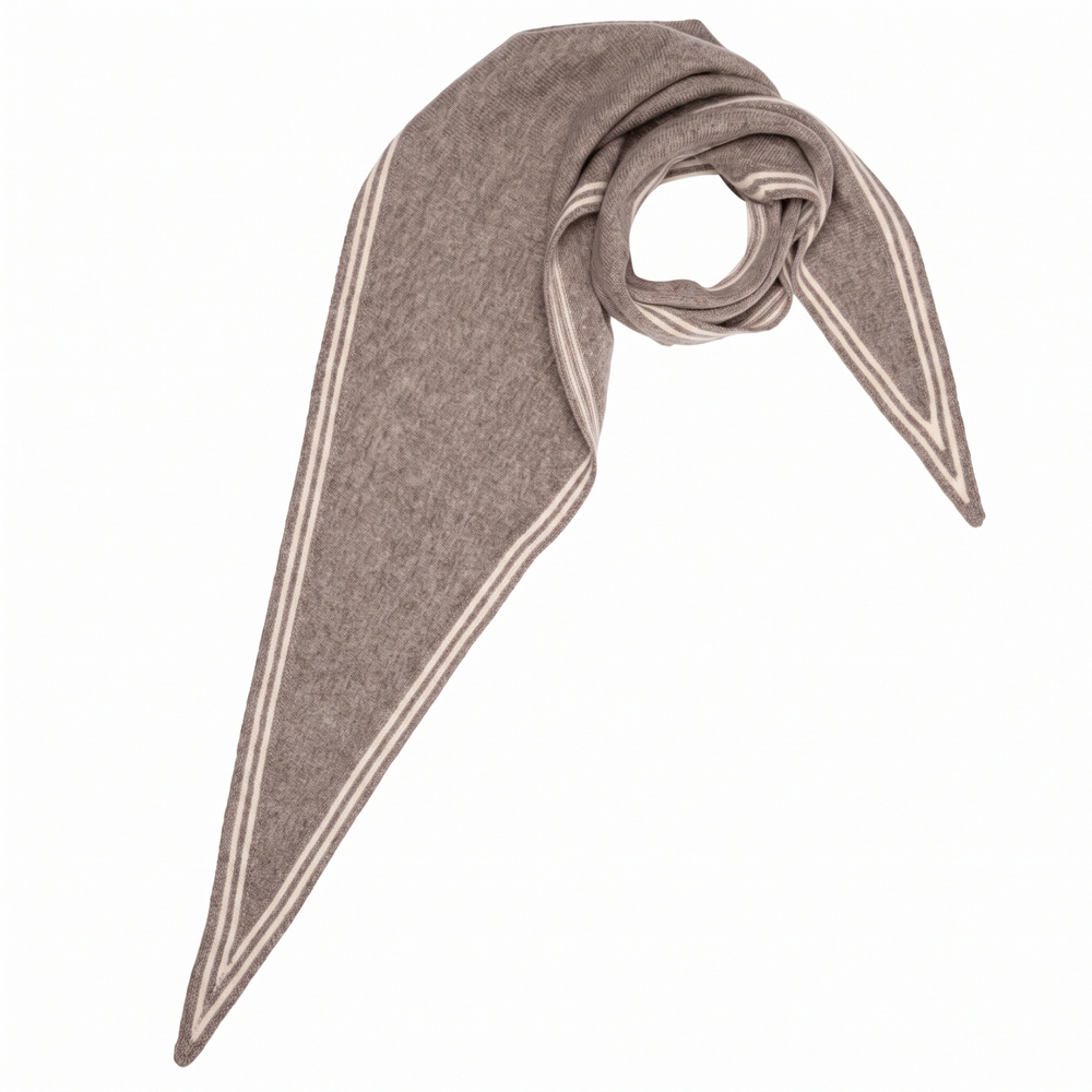 Triangle Wool Neck Tie scarf - Taupe