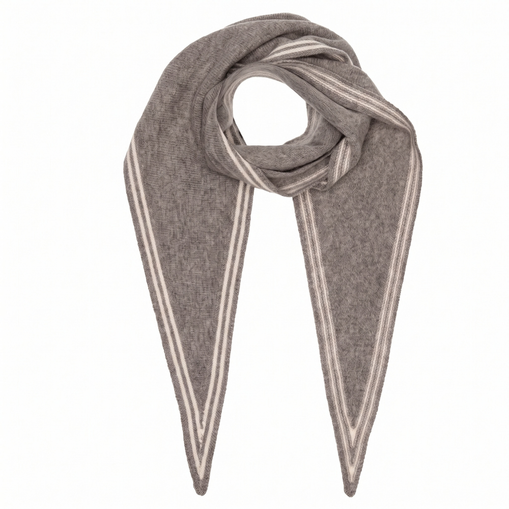 Triangle Wool Neck Tie scarf - Taupe