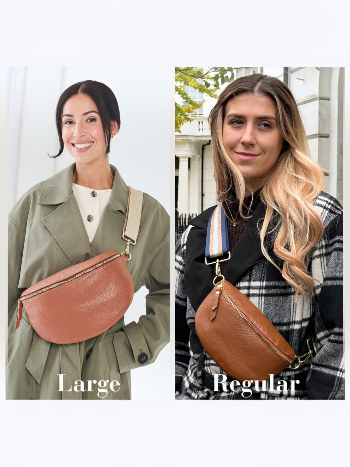Sling Bag Tan Combo-Bag, Glasses Case & Champagne Stripes strap