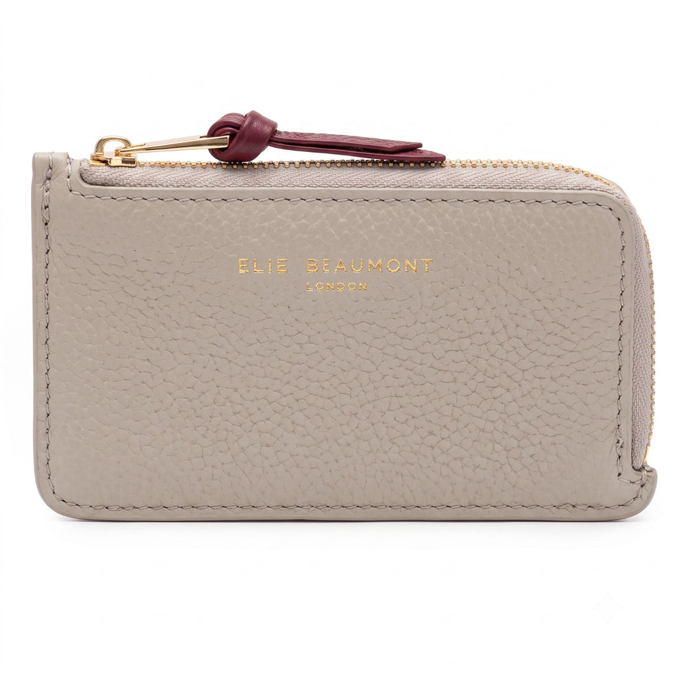 Coin Cardholder Ash Grey-Oxblood
