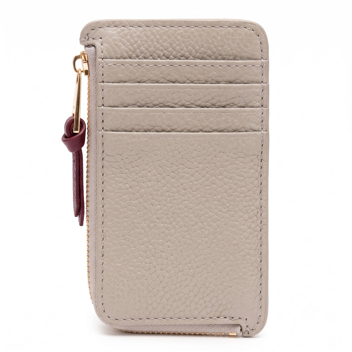 Coin Cardholder Ash Grey-Oxblood