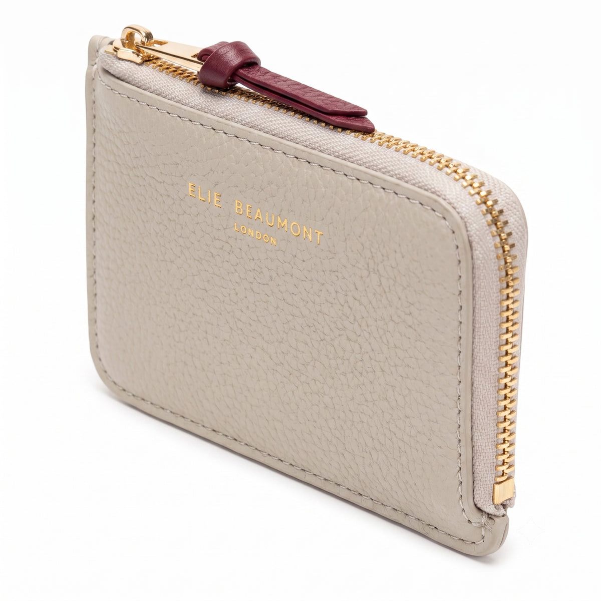 Coin Cardholder Ash Grey-Oxblood