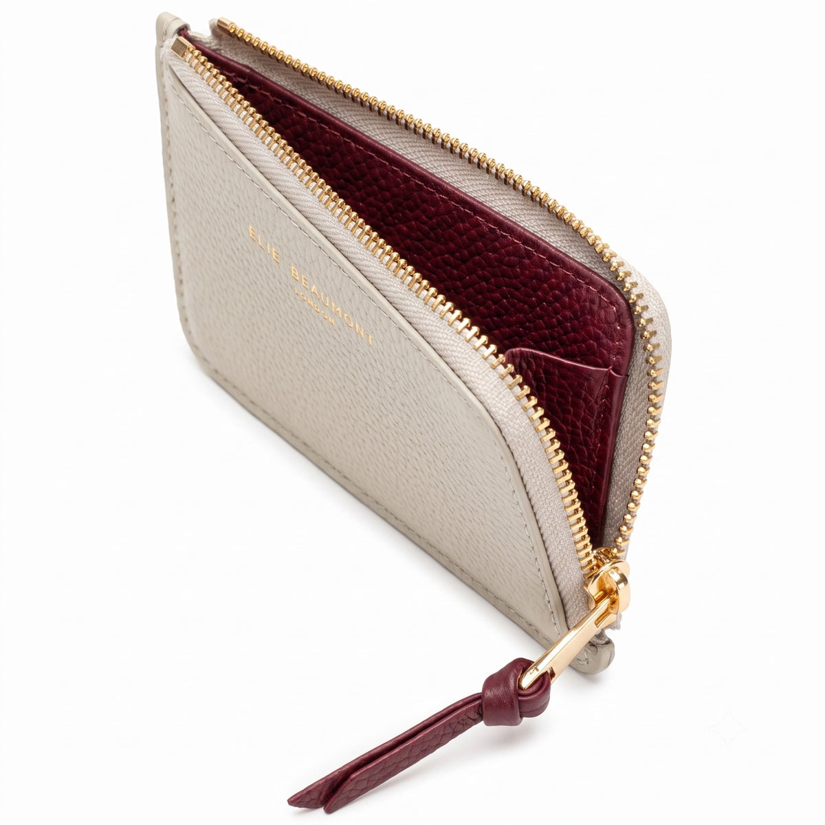 Coin Cardholder Ash Grey-Oxblood