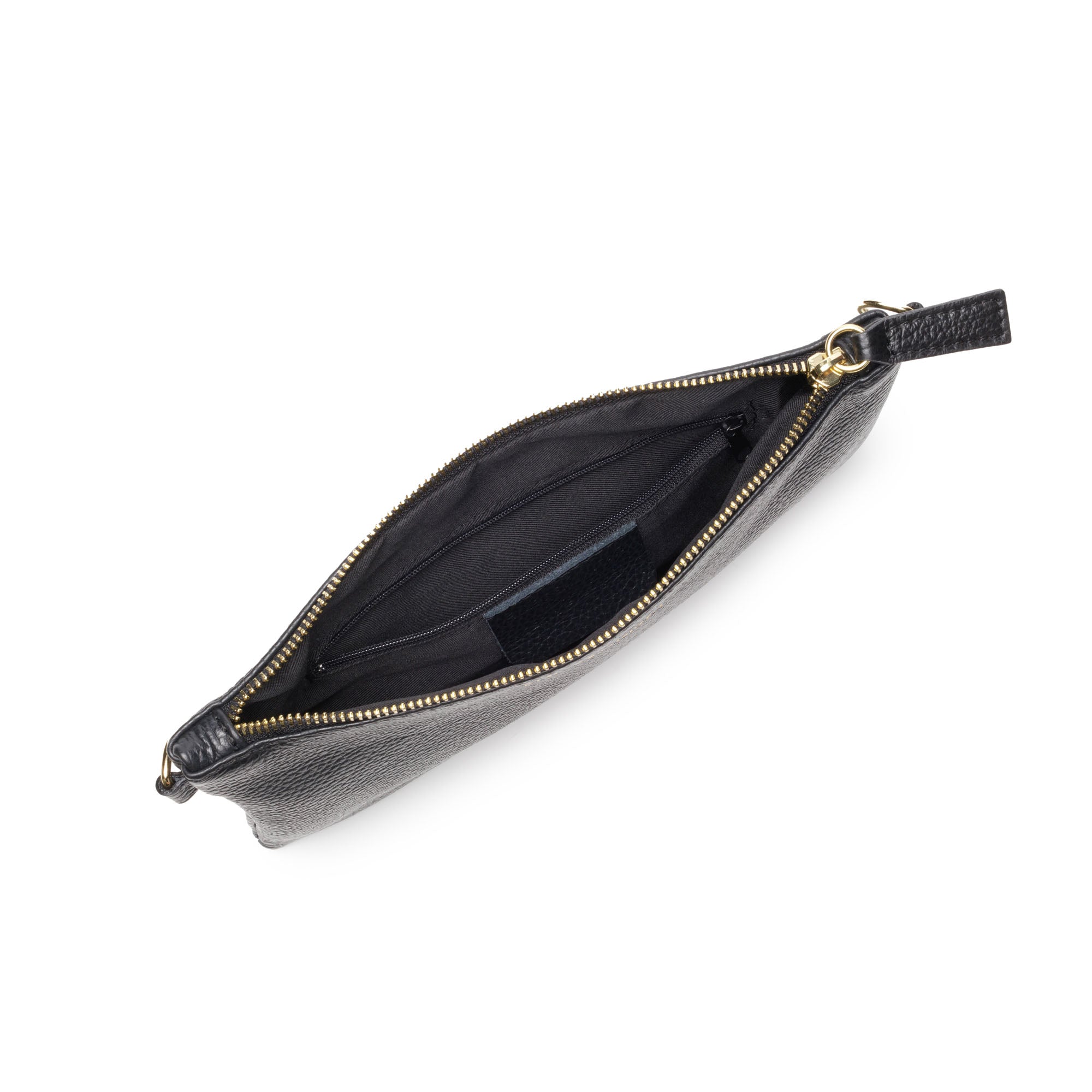 Pouch Bag Black (Gold Chevron Wristlet)