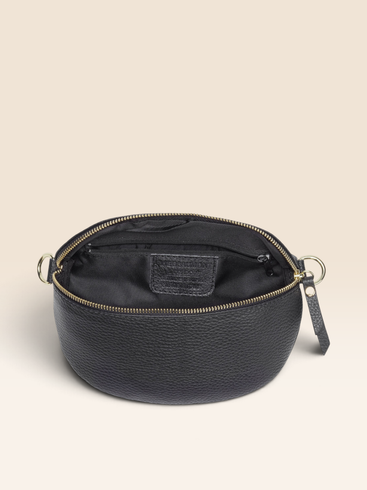 Sling Bag Black Combo-Bag, Cardholder & Gold Chevron strap