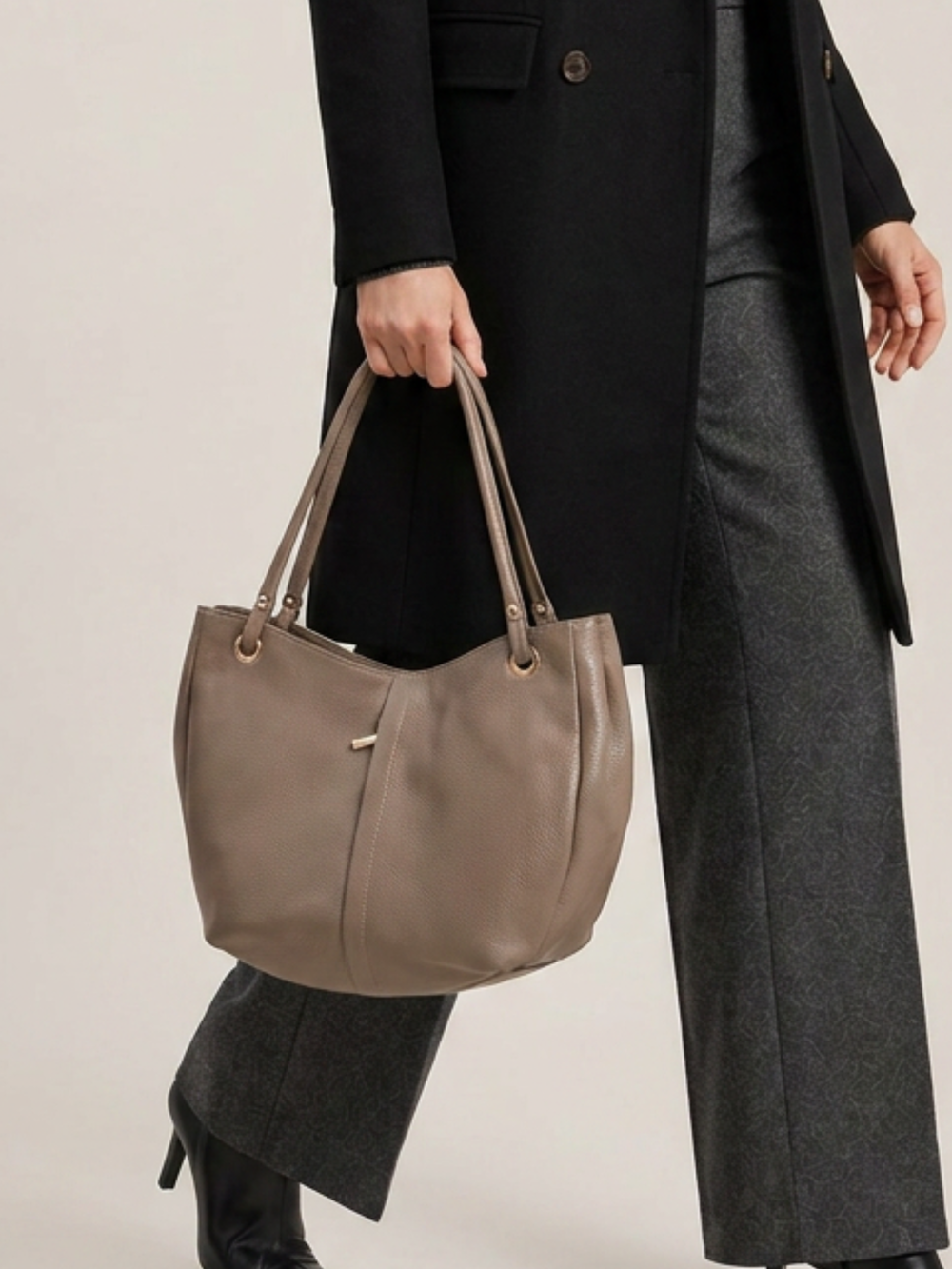 Curved Soft Tote - Mink